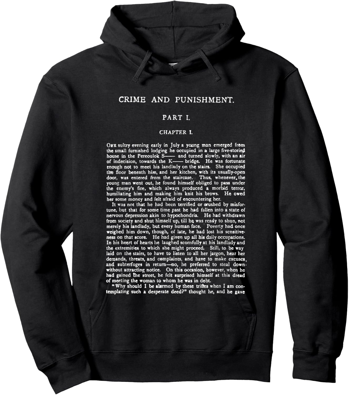 buy the book. Crime and Punishment Fyodor Dostoevsky First Page Hoodie - Hoodie | Black