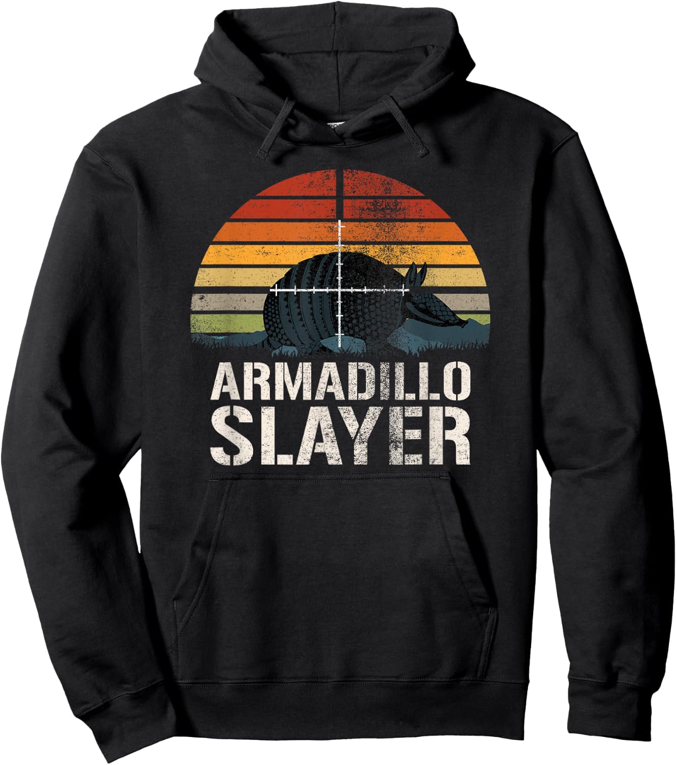Vintage Sunset Armadillo Slayer Armadillo Hunter Gift Hoodie - Hoodie | Black