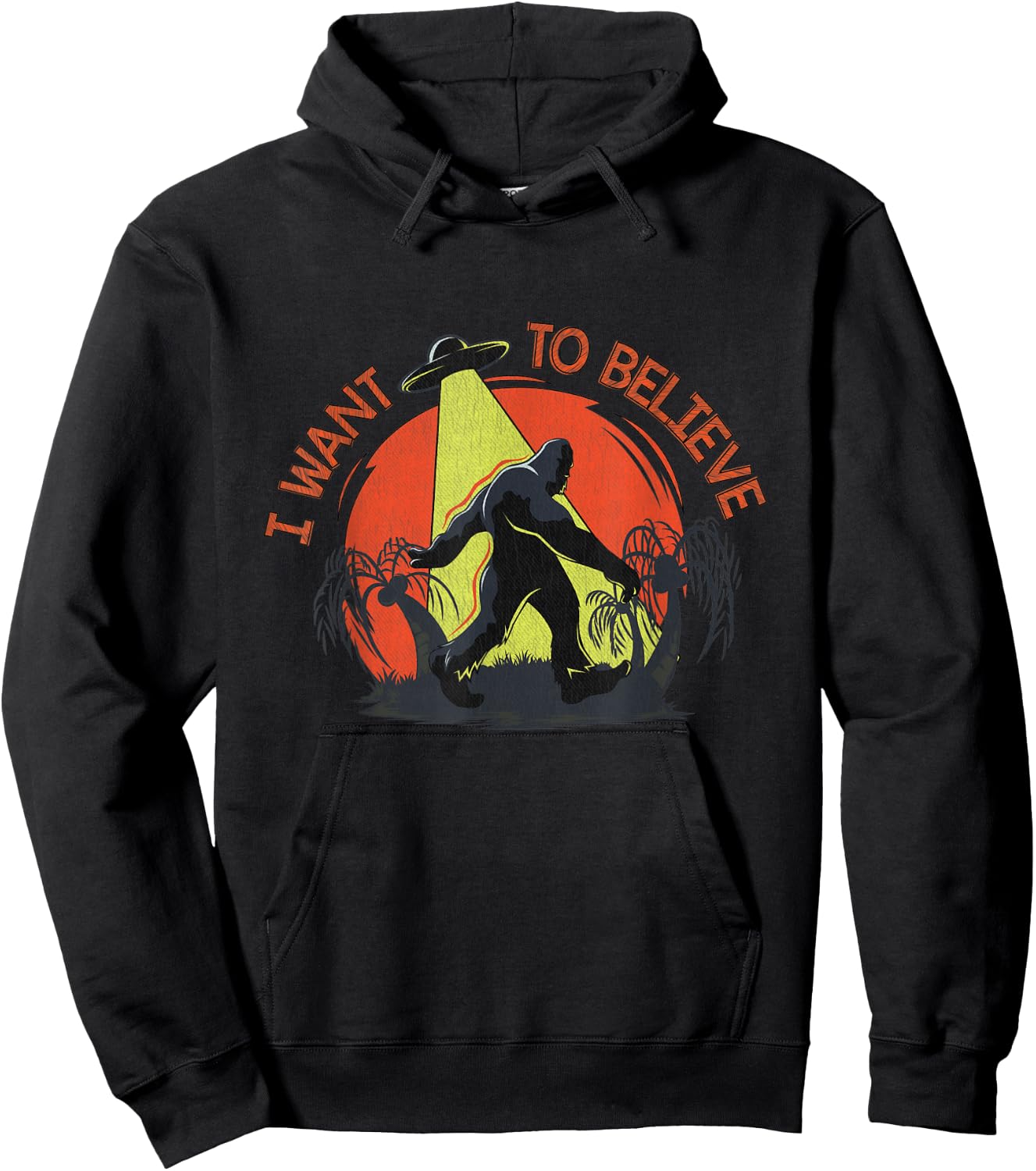 Bigfoot ufo abduction - Sasquatch I want to believe Hoodie - Hoodie | Black