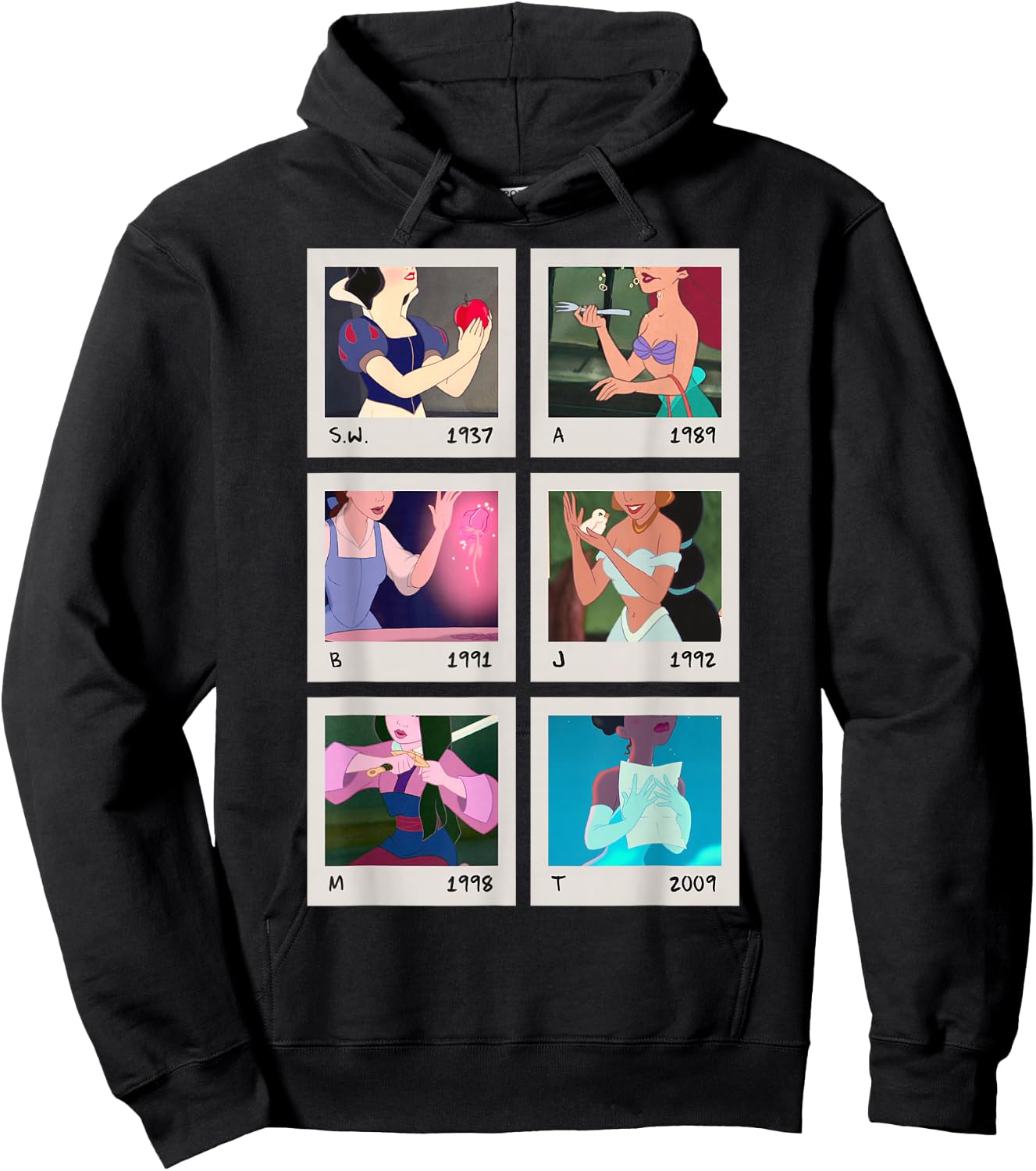 Disney Princess Polaroid Photo Grid Small Hoodie - Hoodie | Black