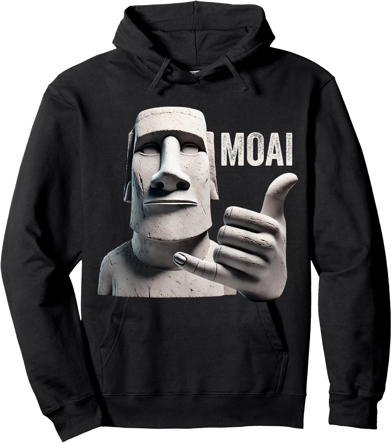 Moai Statue Shaka, Moai Monolith, Funny Easter Island Moai Hoodie - Hoodie | Black