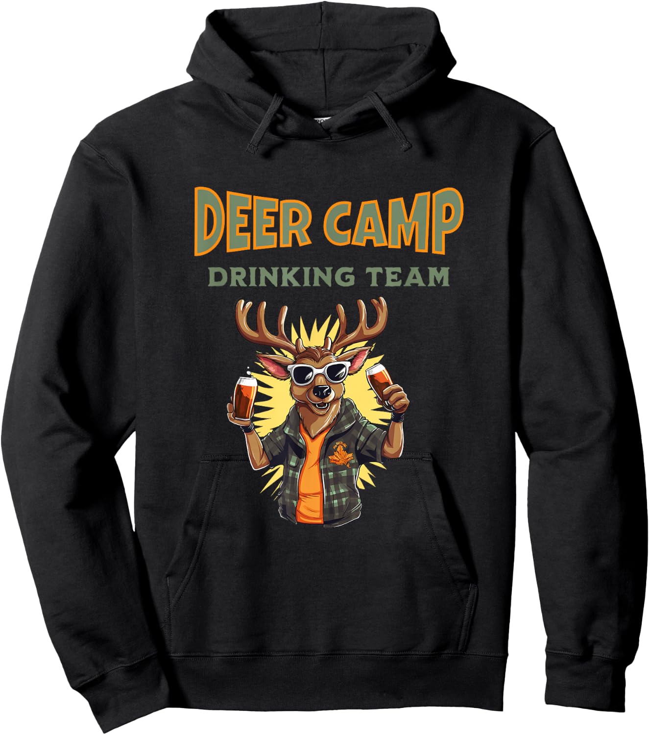 DEER CAMP DRINKING TEAM - Fun For Buck Hunters Deer Hunting Hoodie - Hoodie | Black