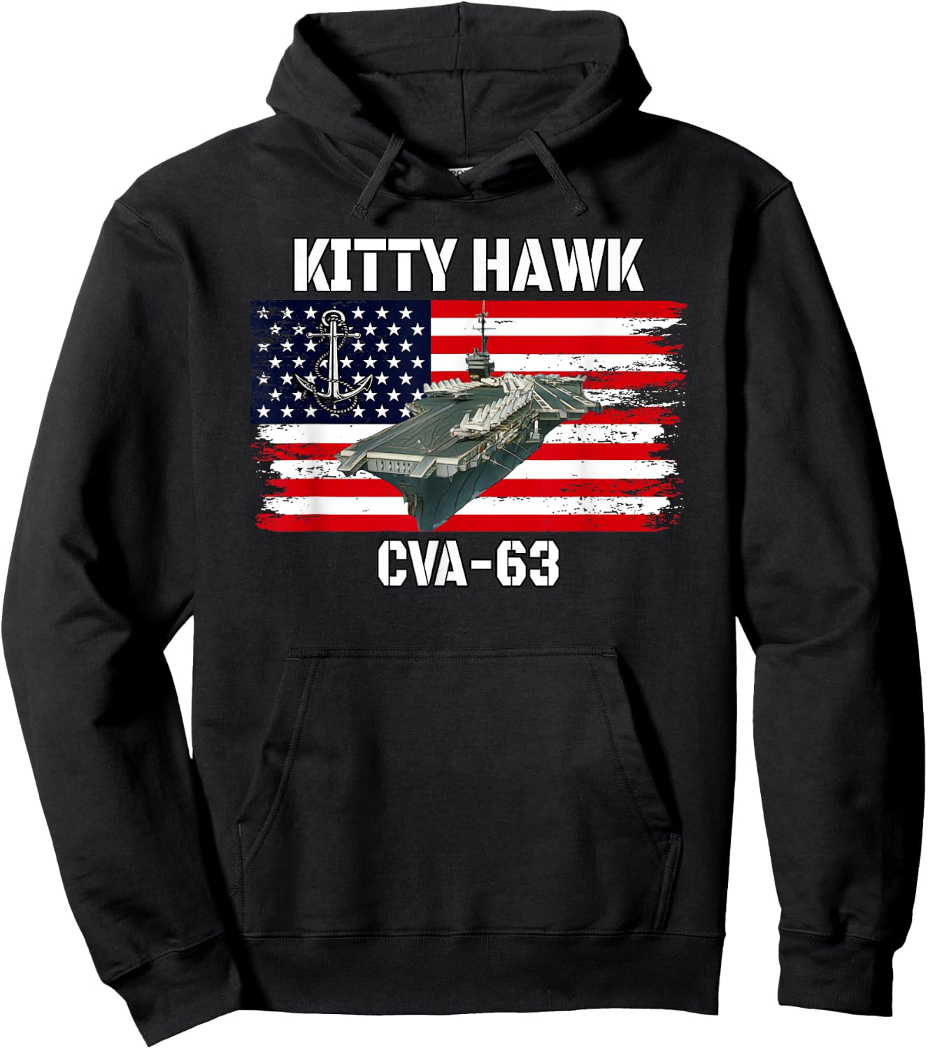 USS Kitty Hawk CVA-63 Aircraft Carrier Veterans Day Father Hoodie - Hoodie | Black