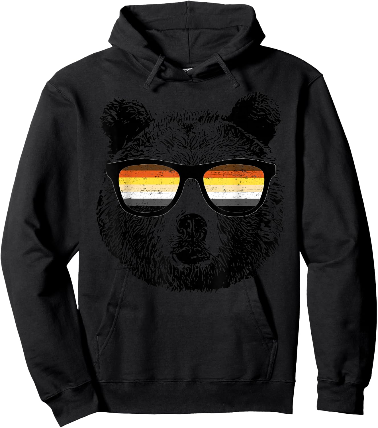 Gay Bear with Sunglasses Hoodie - Hoodie | Black