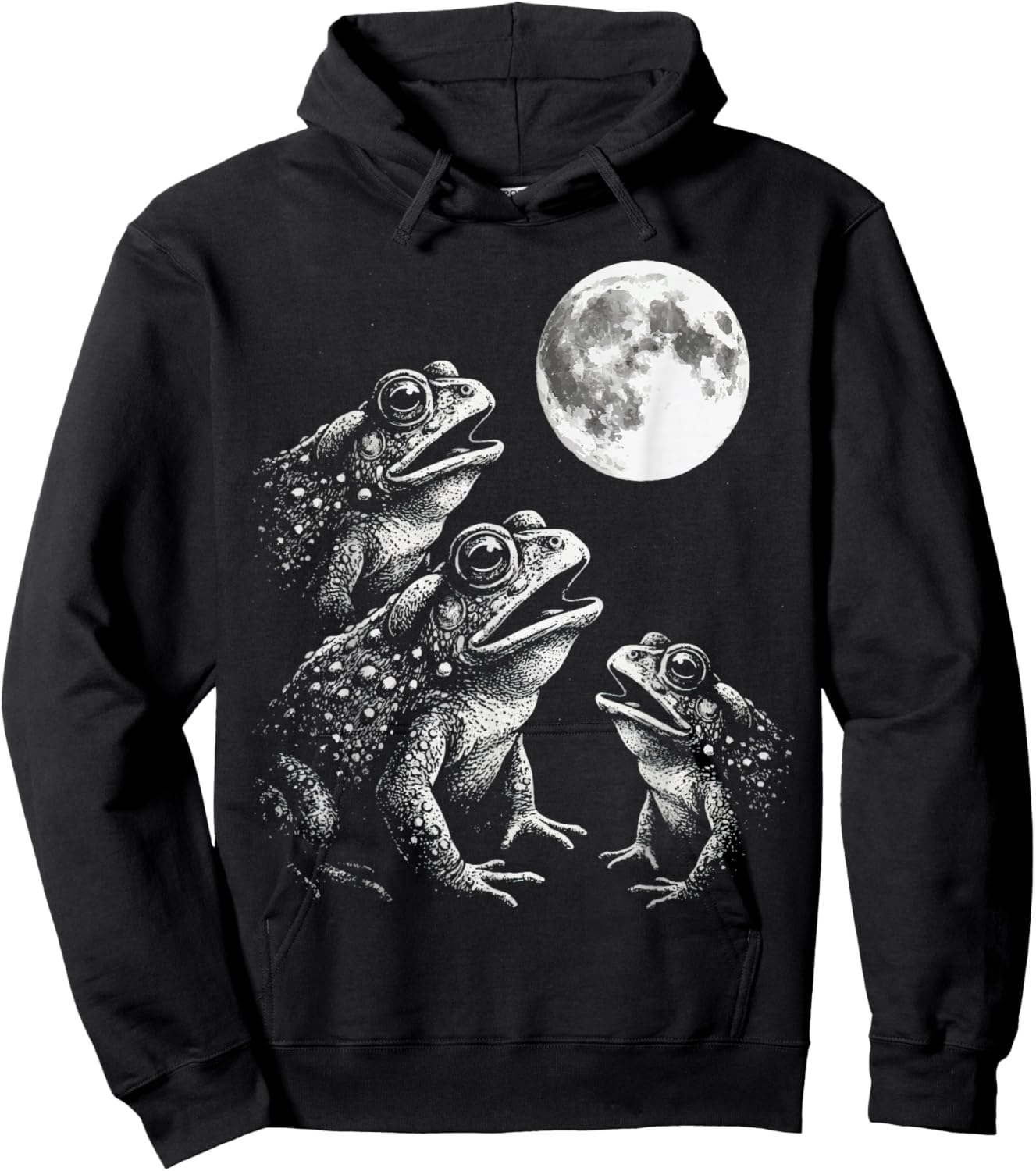 Frog Howling At Moon Hoodie - Hoodie | Black