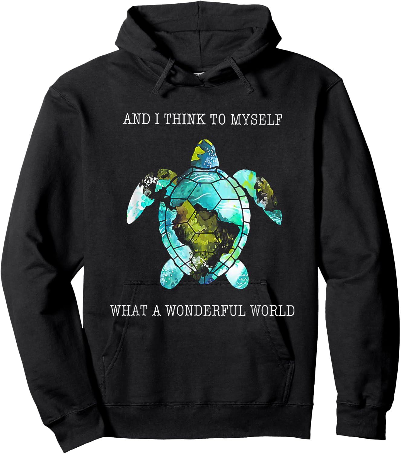 And I Think To Myself What A Wonderful World Turtle Hoodie - Hoodie | Black
