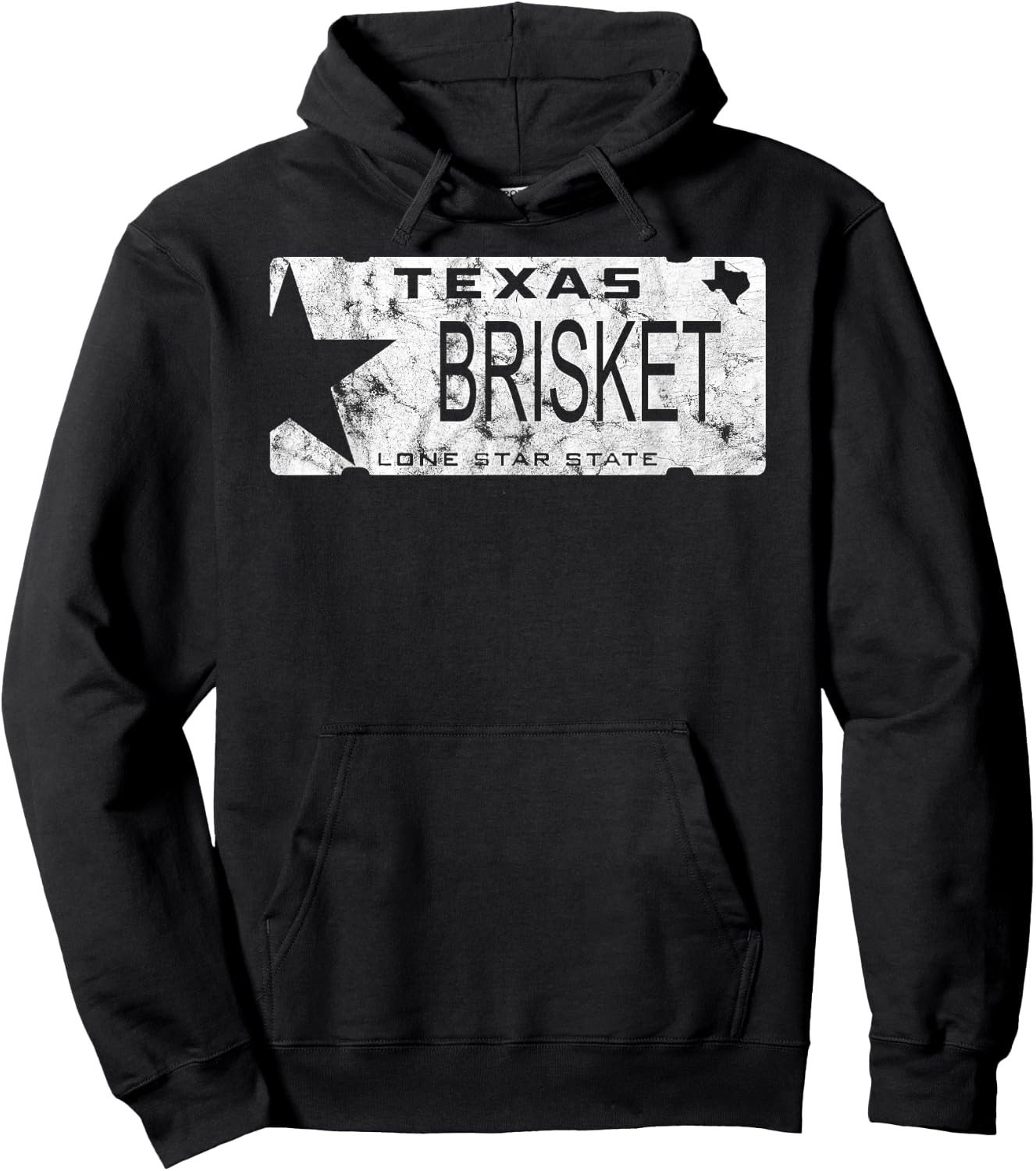 State Of Texas Brisket License Plate BBQ Pitmaster Hoodie - Hoodie | Black