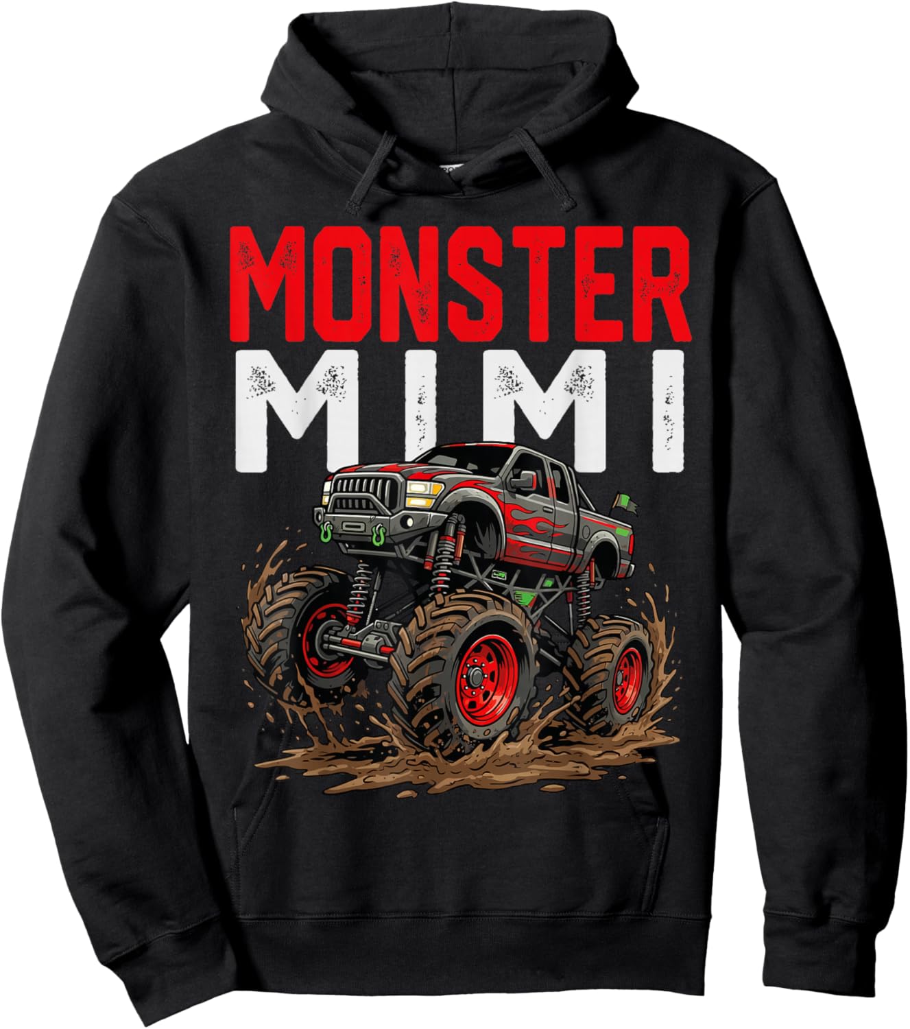 Monster Mimi Monster Truck Mothers Day Family Matching Hoodie - Hoodie | Black