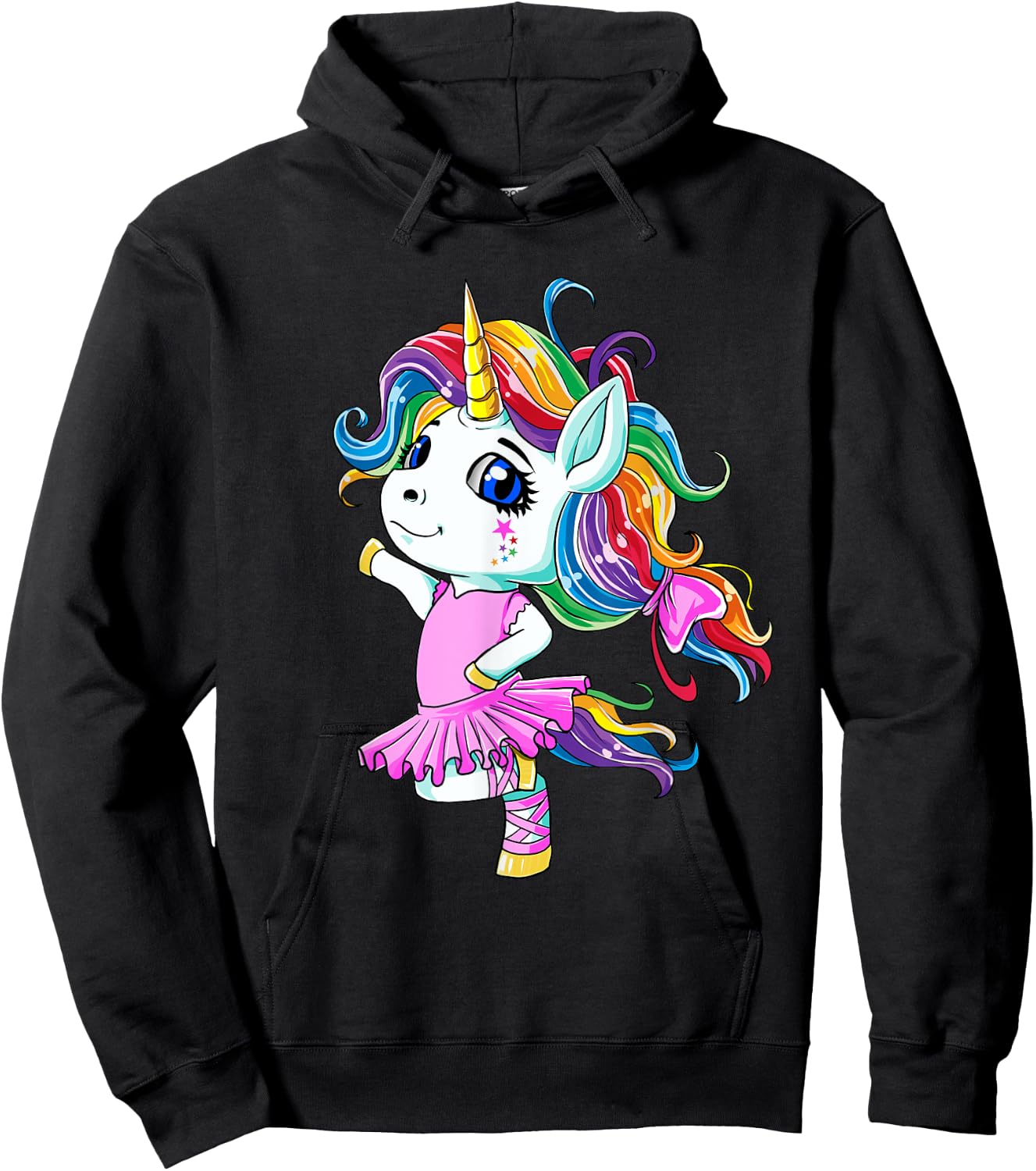 Rainbow Ballet Dancer Unicorn Hoodie - Hoodie | Black