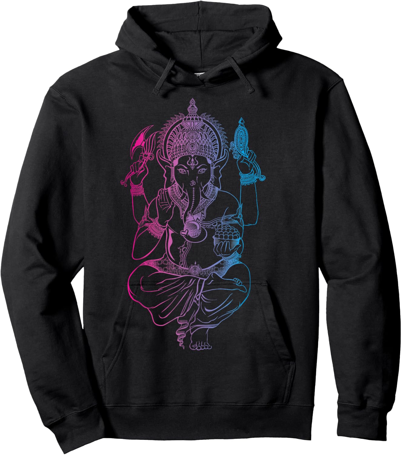 Ganesh Symbol Elephant God Yoga Men Women Meditation Hoodie - Hoodie | Black