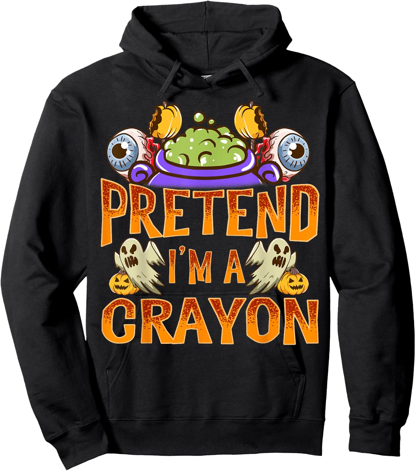 Pretend I'm A Crayon Shirt Costume Funny Halloween Party Hoodie - Hoodie | Black