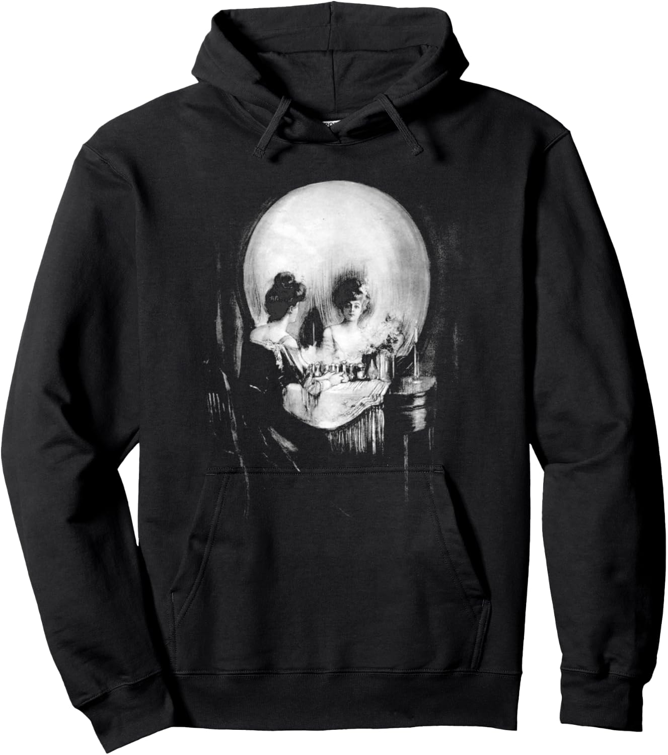 Skull Illusion All is Vanity Hoodie - Hoodie | Black