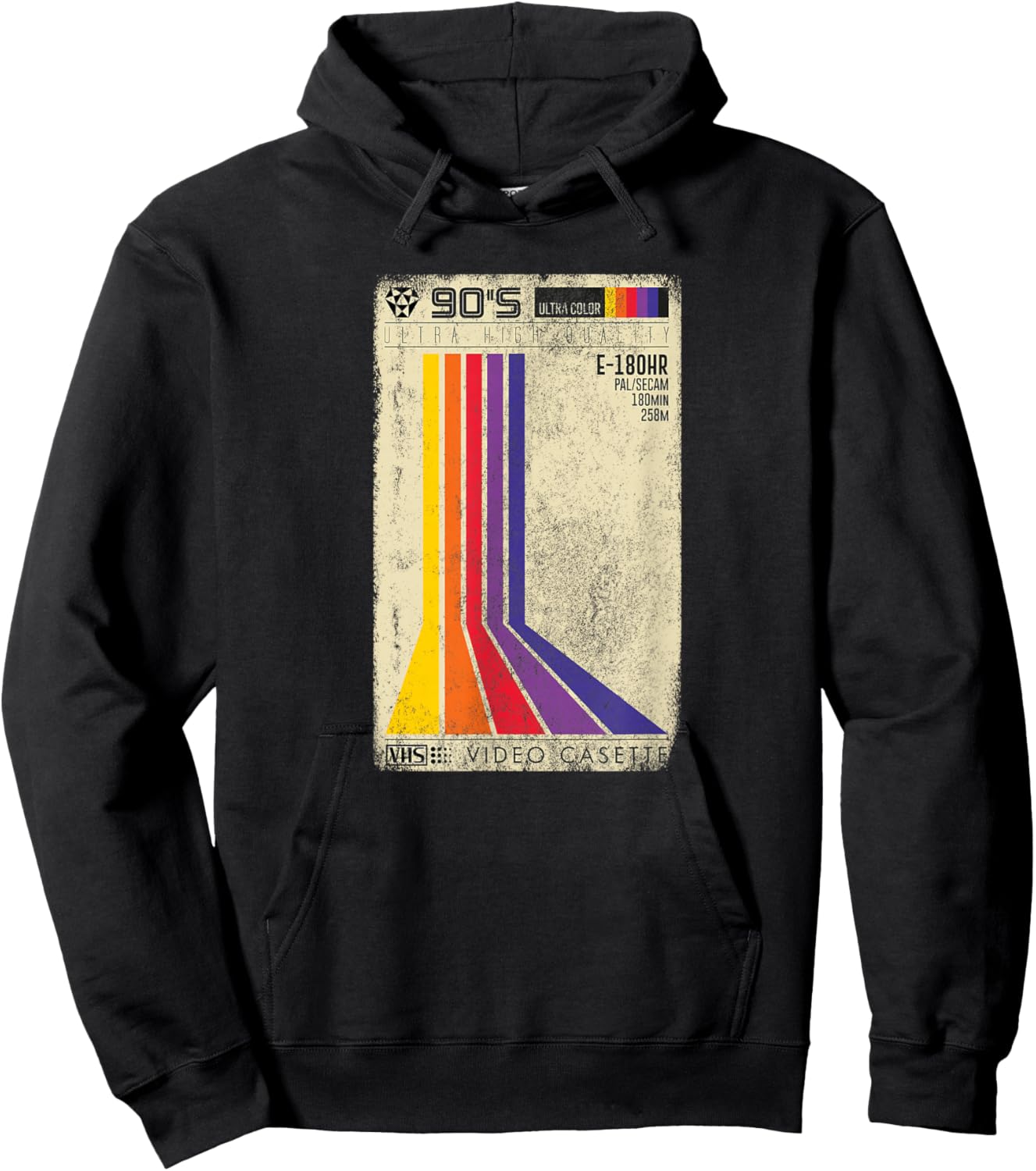 Vintage VHS 80s-90s Video Tape Hoodie - Hoodie | Black