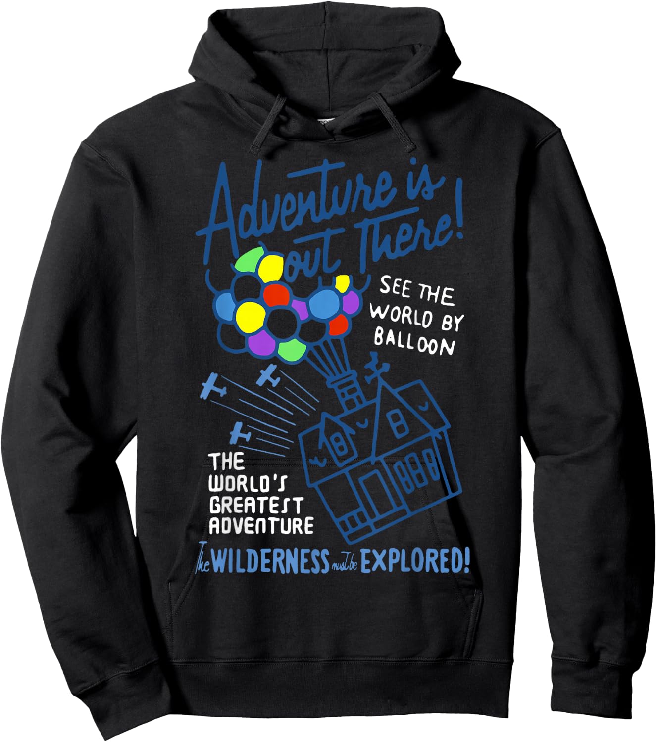 Disney Pixar Up Adventure is Out There Vintage Balloon House Hoodie - Hoodie | Black