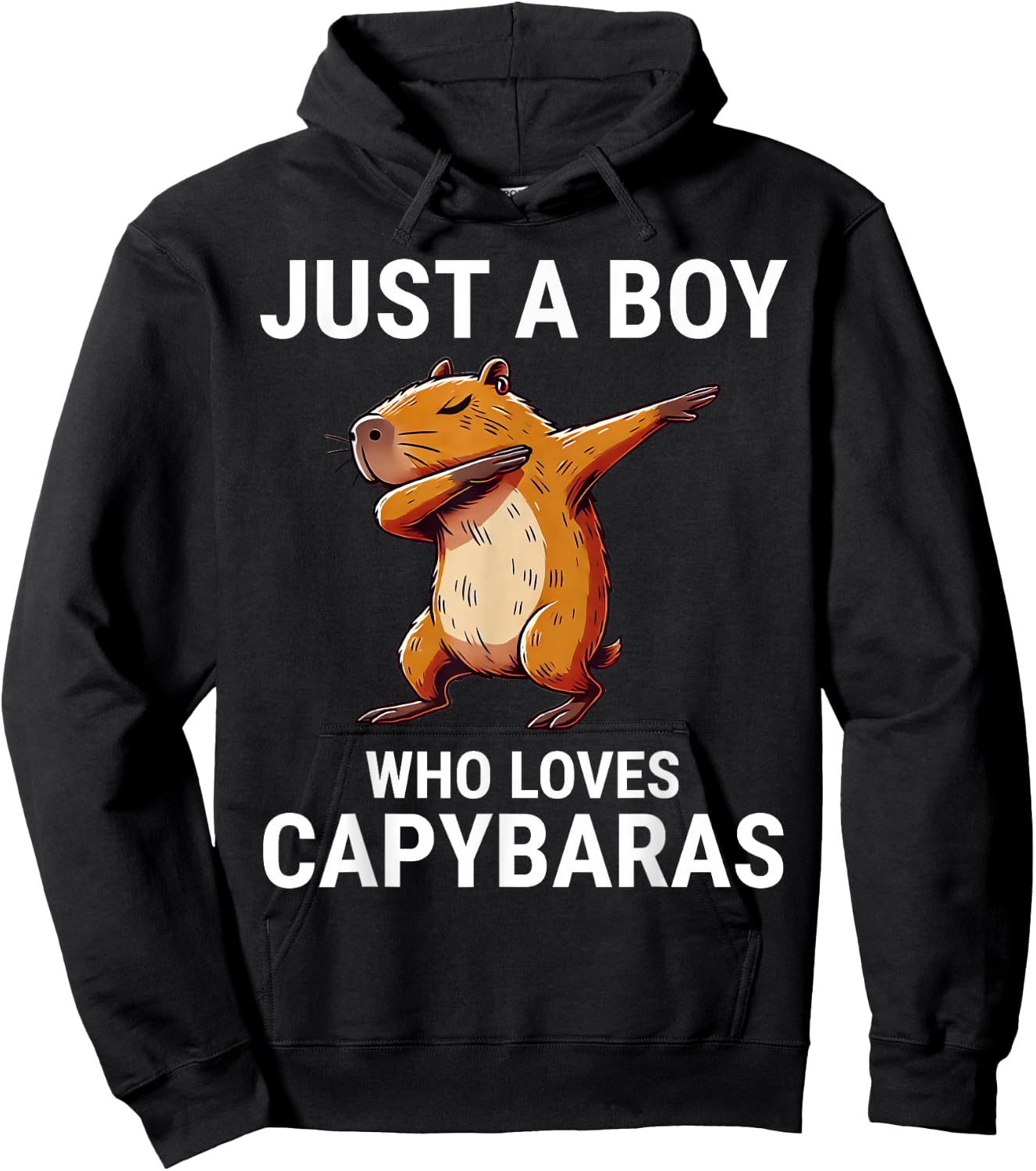 Just A Boy Who Loves Capybaras Cute Capybara Dabbing Hoodie - Hoodie | Black