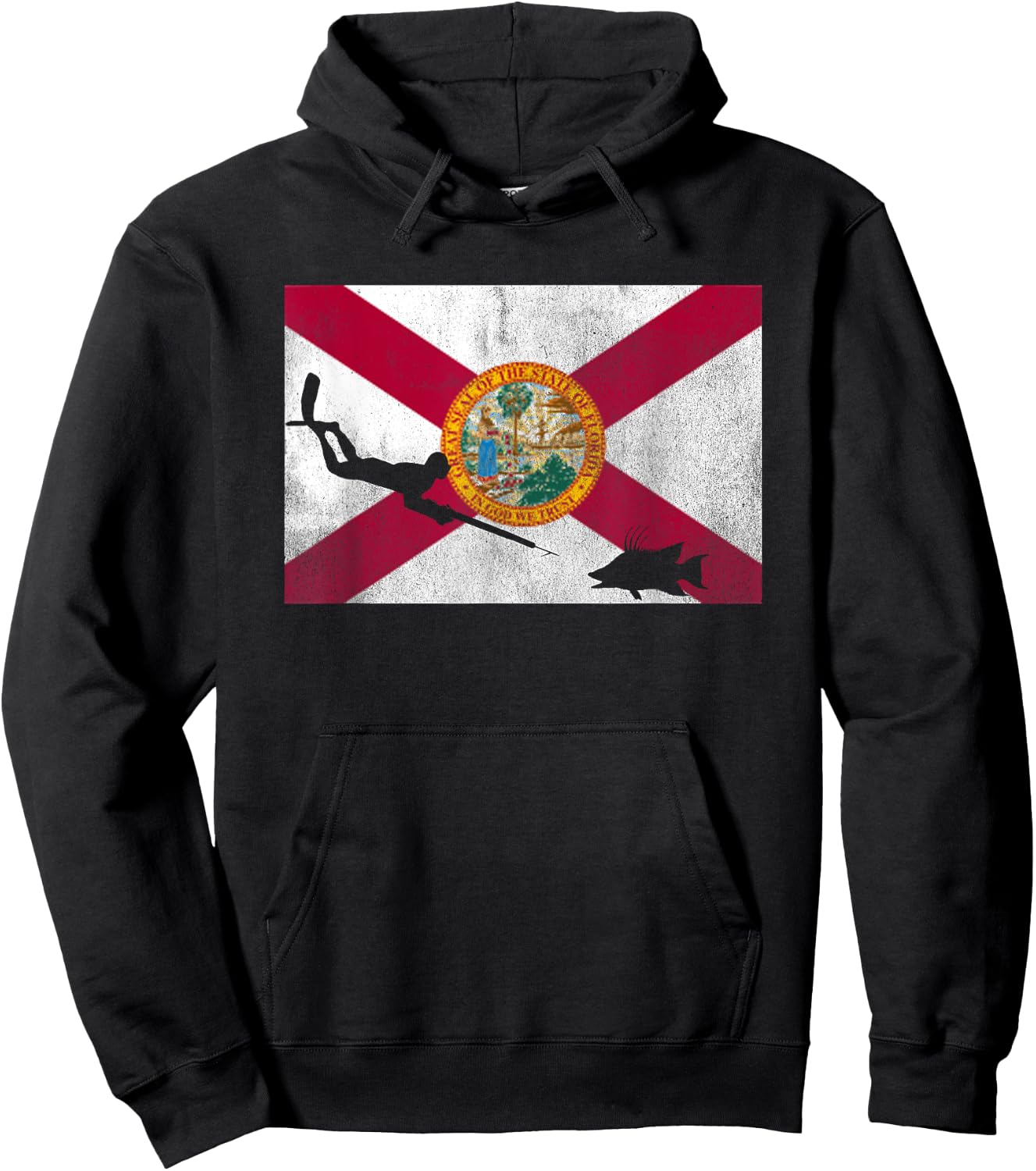 Florida Flag Spearfishing Freedive Hoodie - Hoodie | Black