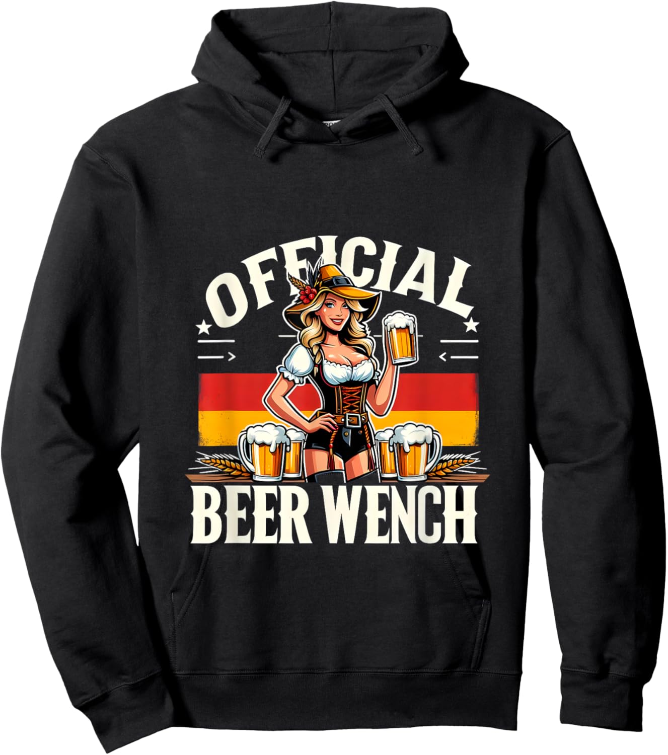 Oktoberfest Drinking Team Official Beer Wench German Flag Hoodie - Hoodie | Black