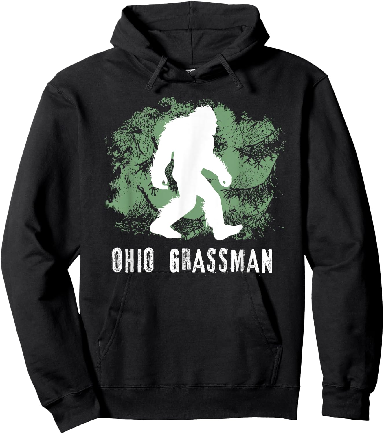 Bigfoot Grassman Cryptid Ohio Valley Park Sasquatch Hoodie - Hoodie | Black