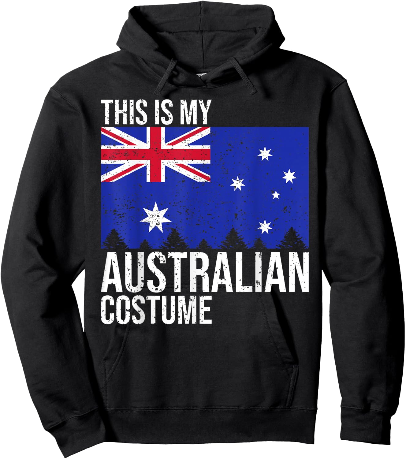 Vintage This Is My Australian Flag Costume for Halloween Hoodie - Hoodie | Black
