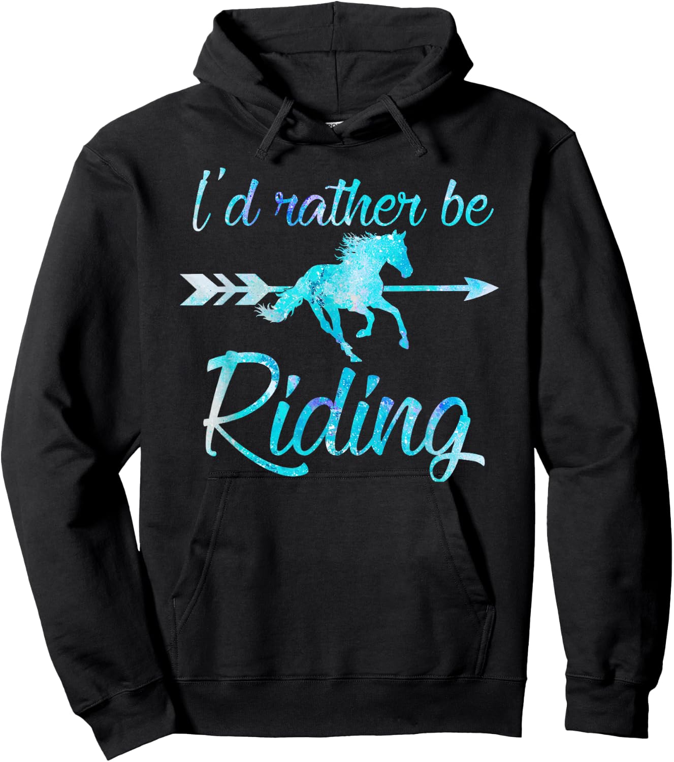 Horse Rider Shirt Girls I'd Rather BE Riding Horses Kid Gift Hoodie - Hoodie | Black