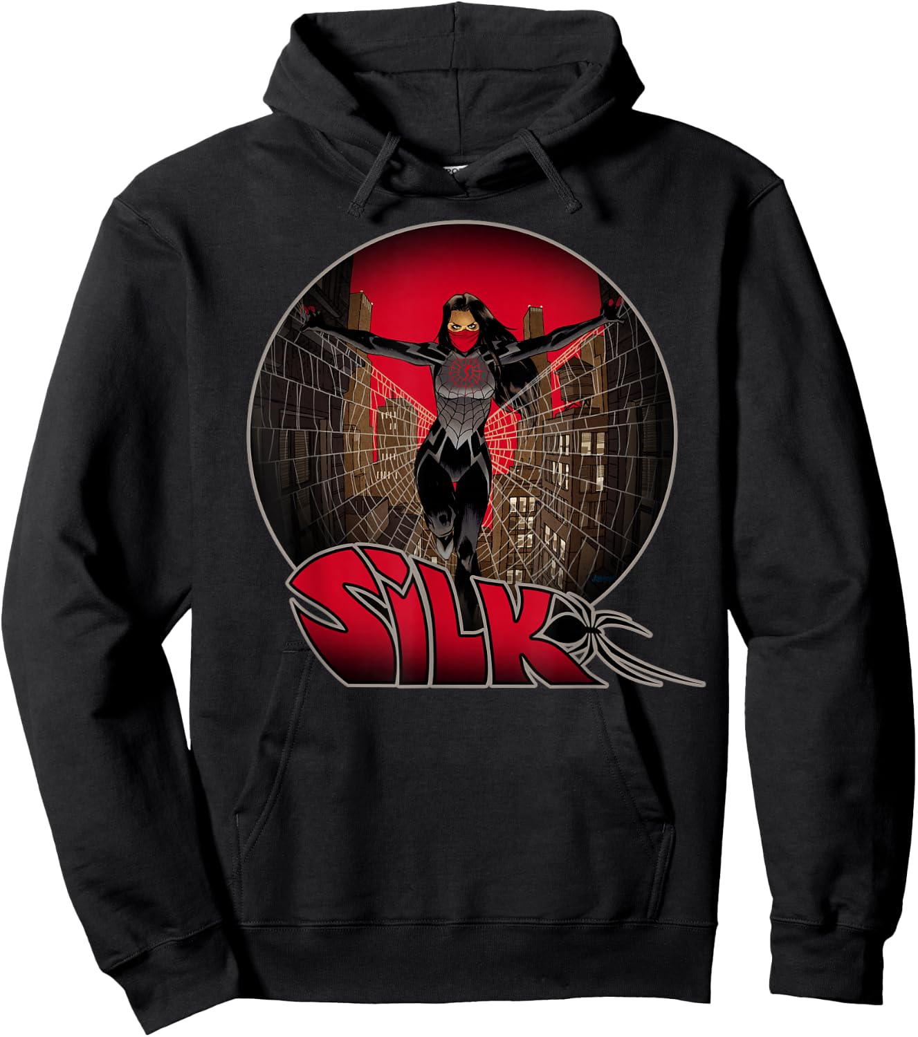 Marvel Silk The Ultimate City Skyline Profile Badge Hoodie - Hoodie | Black