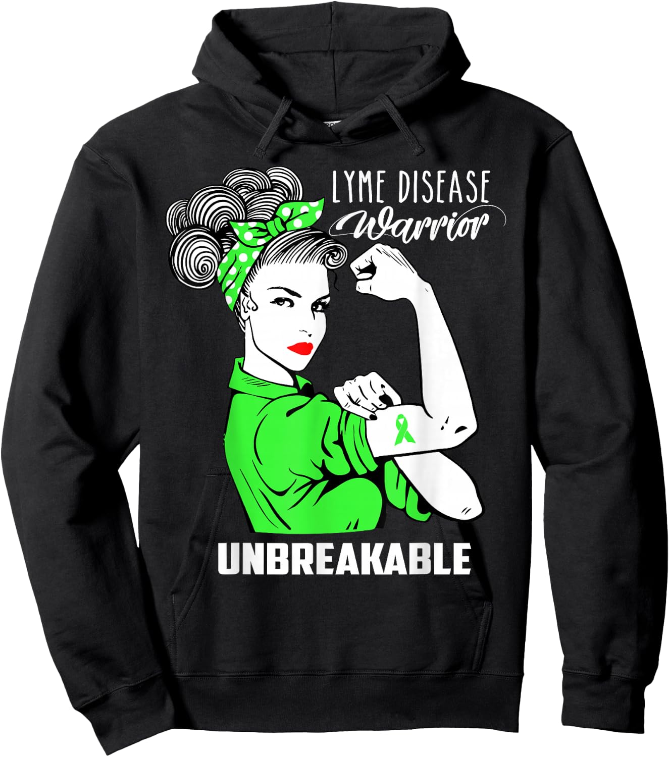 Lyme Disease Warrior Unbreakable Shirt Awareness Gift Hoodie - Hoodie | Black