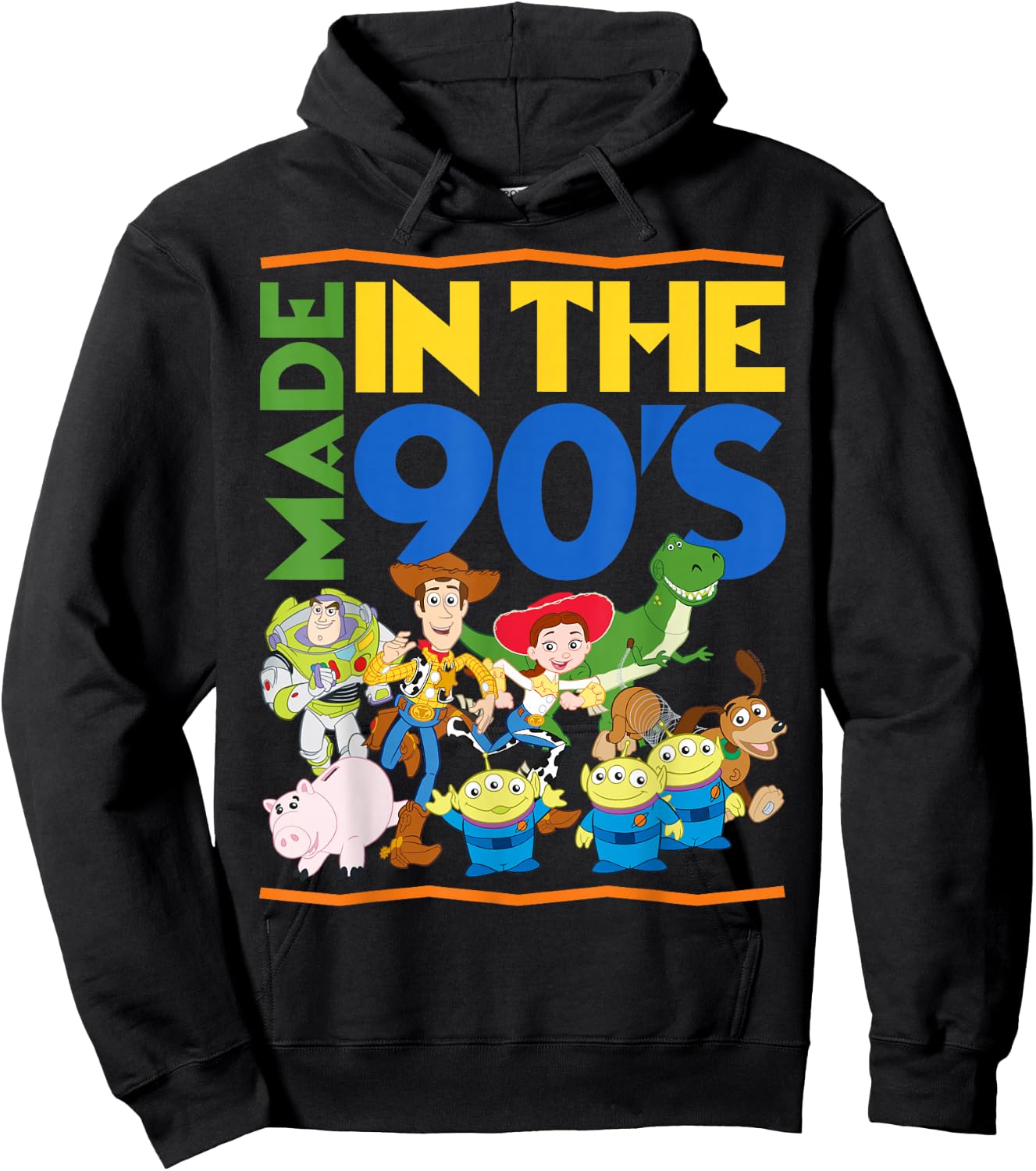 Disney Pixar Toy Story Made in the 90's Retro Group Shot Hoodie - Hoodie | Black