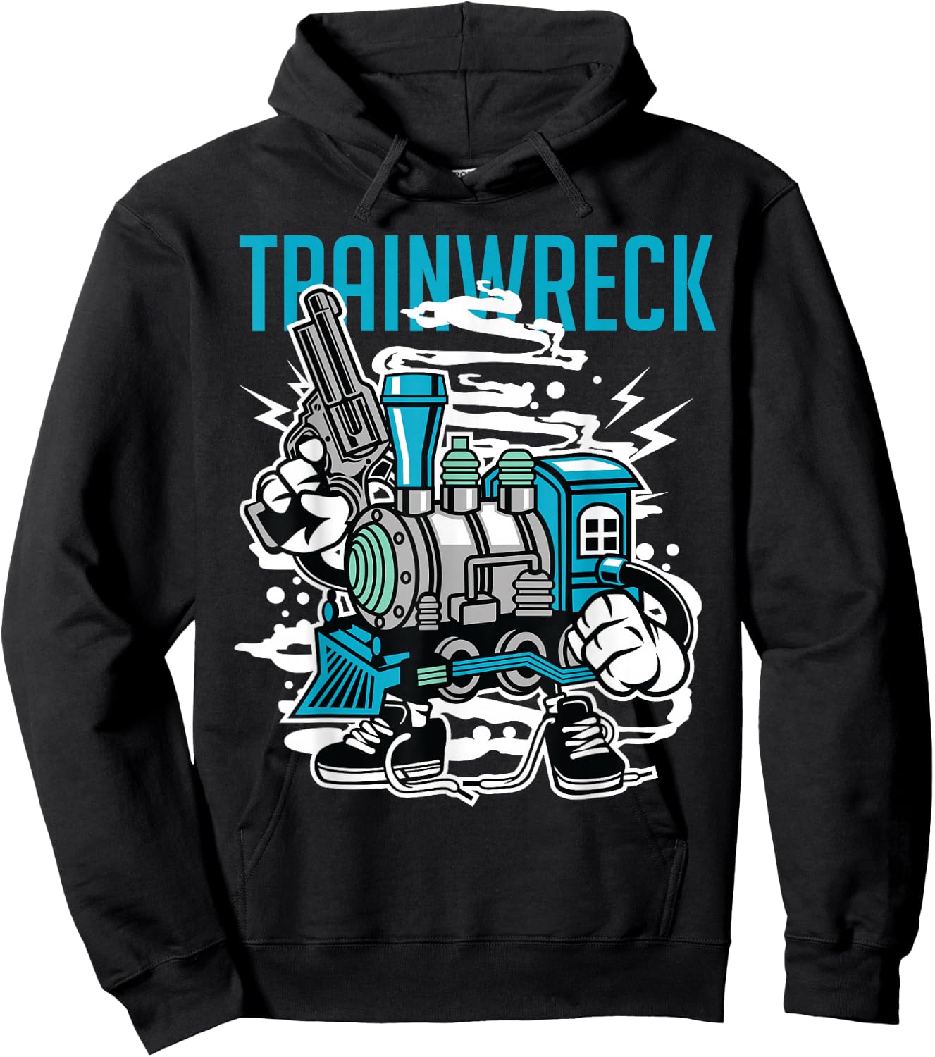 Weed Strain Cartoon Characters, Trainwreck Hoodie - Hoodie | Black