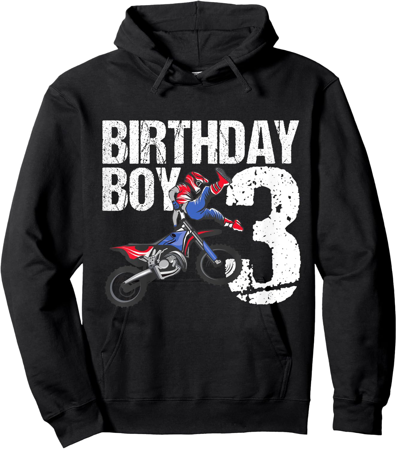 3 Year Old Dirt Bike Birthday Party Motocross MX 3rd Gift Hoodie - Hoodie | Black