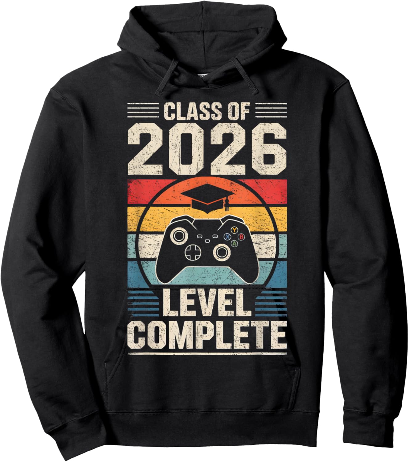 Class of 2026 Level Complete Video Gamer Senior Graduation Hoodie - Hoodie | Black