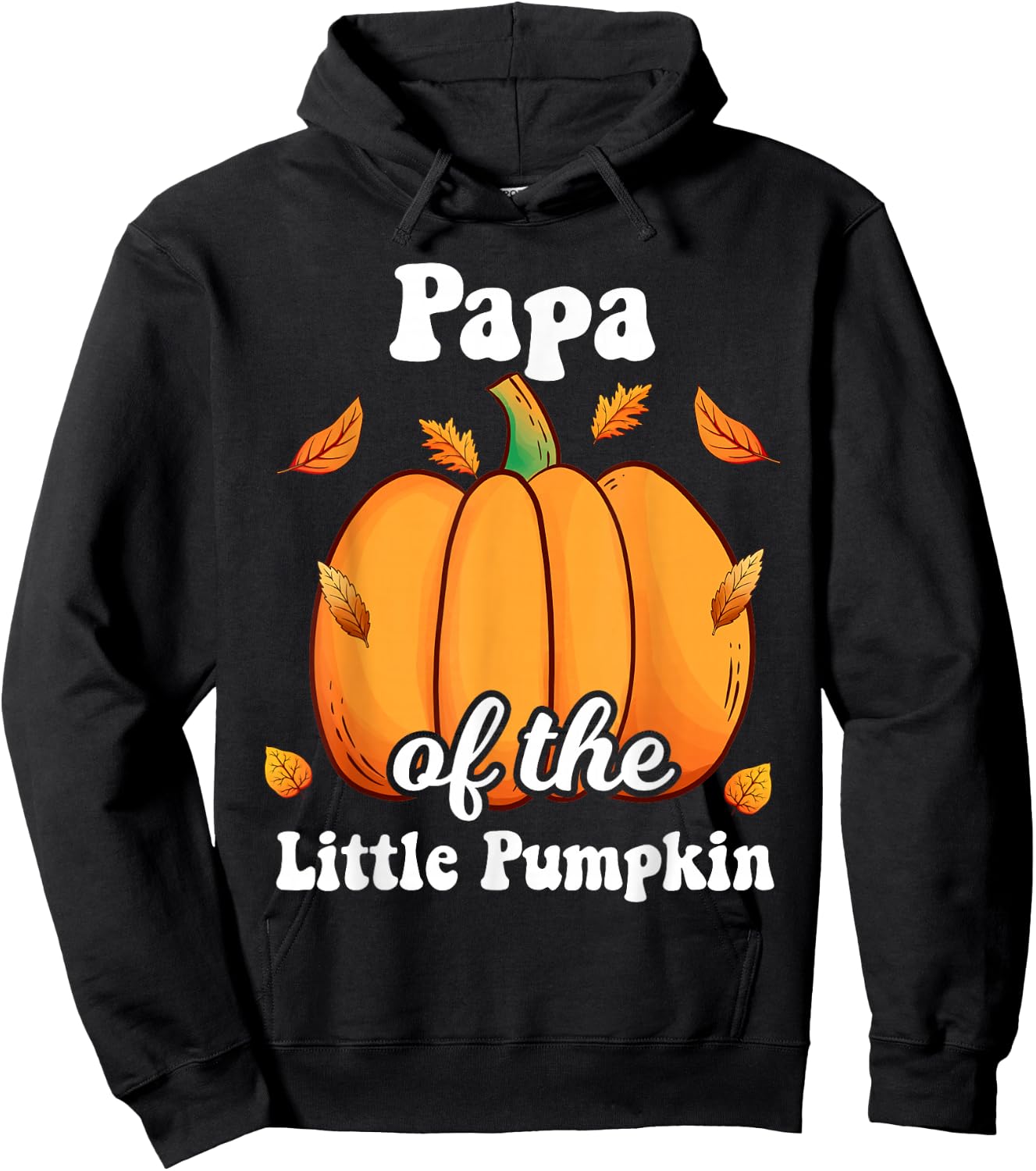 Papa of the Little Pumpkin Thanksgiving Baby Shower Reveal Hoodie - Hoodie | Black