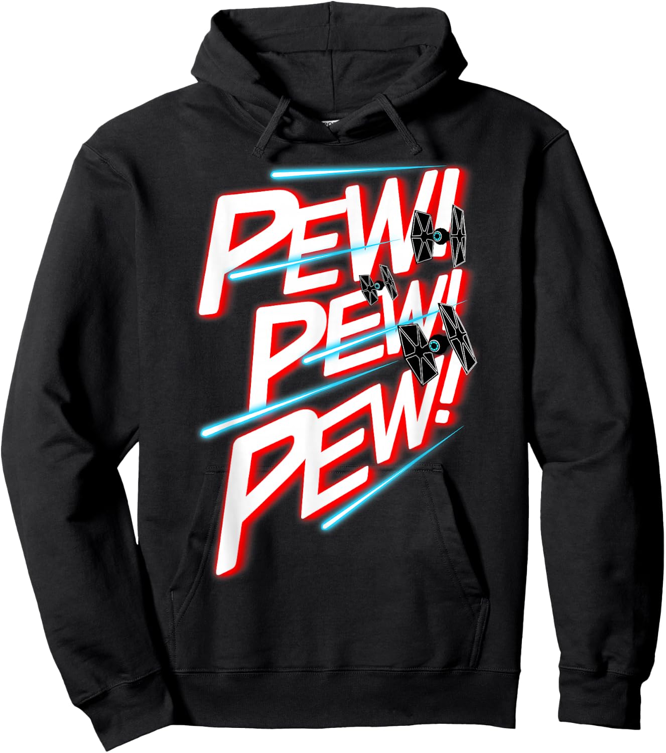 Star Wars TIE Fighter Pew Pew Pew Retro Comic Design Hoodie - Hoodie | Black