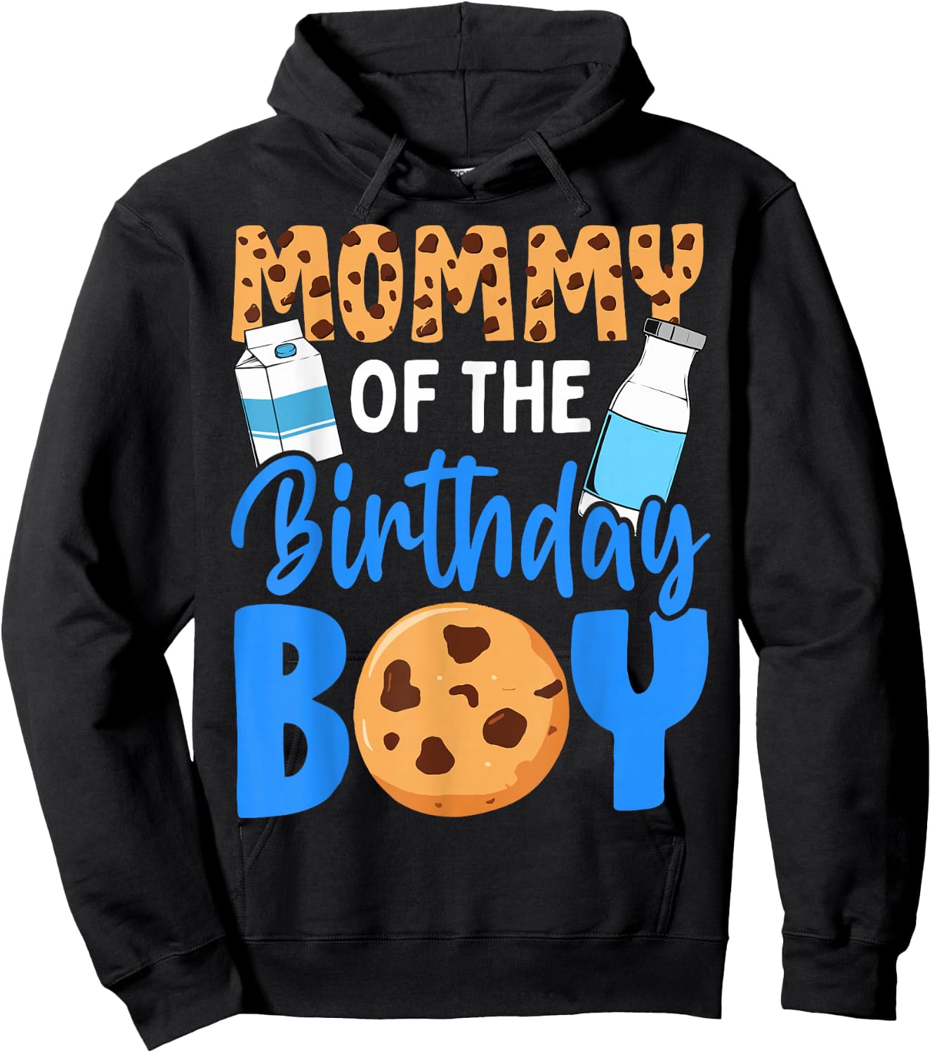 Mommy of The Birthday boy Milk and Cookies 1st Birthday Hoodie - Hoodie | Black