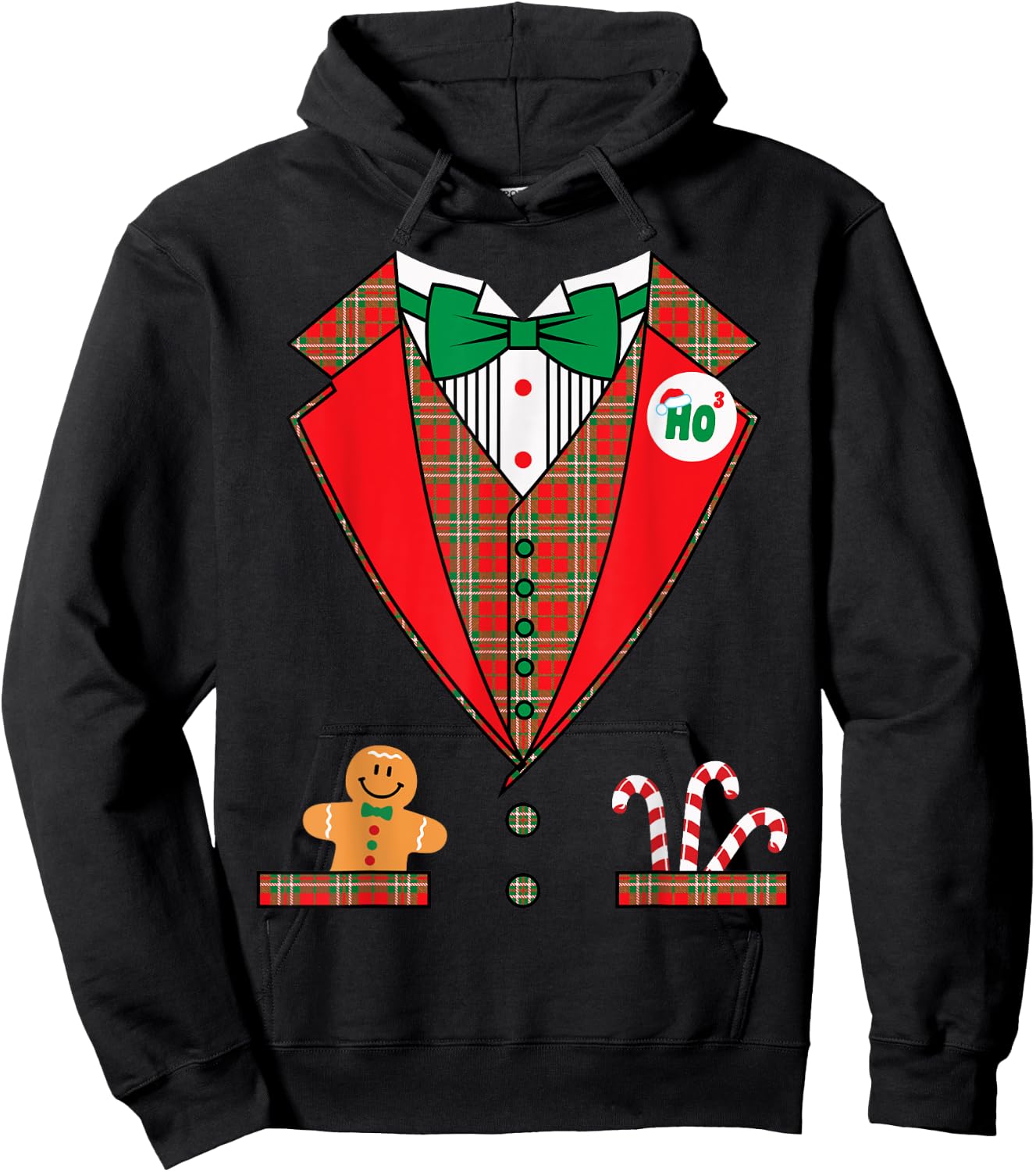 Nat's Gift Shop Funny Christmas Costume , Men & Boys, Black, Short Sleeve, Classic Fit, Pull On, , Small Hoodie - Hoodie | Black