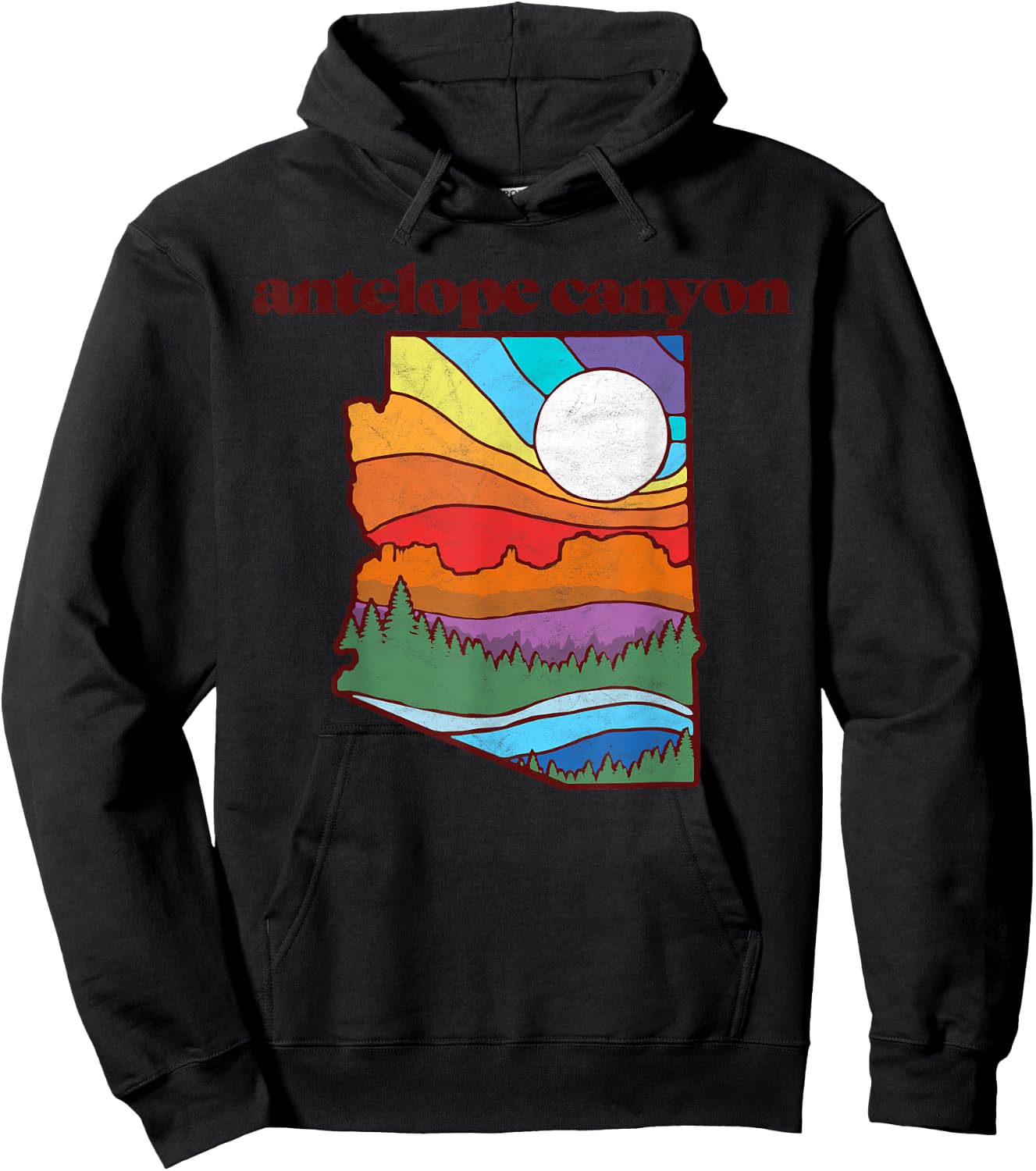 Antelope Canyon Arizona Vintage Nature Design Outdoor Hoodie - Hoodie | Black