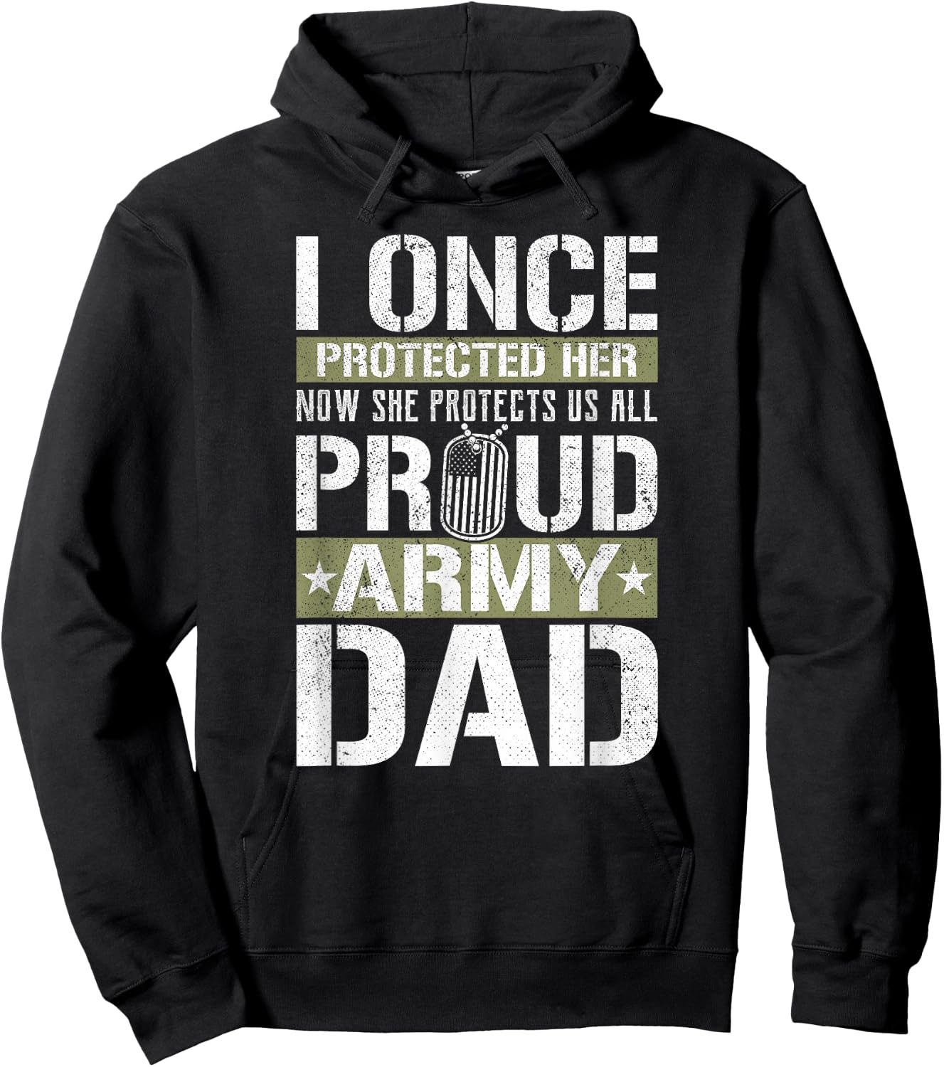 Proud Army Dad Support Military Daughter Hoodie - Hoodie | Black