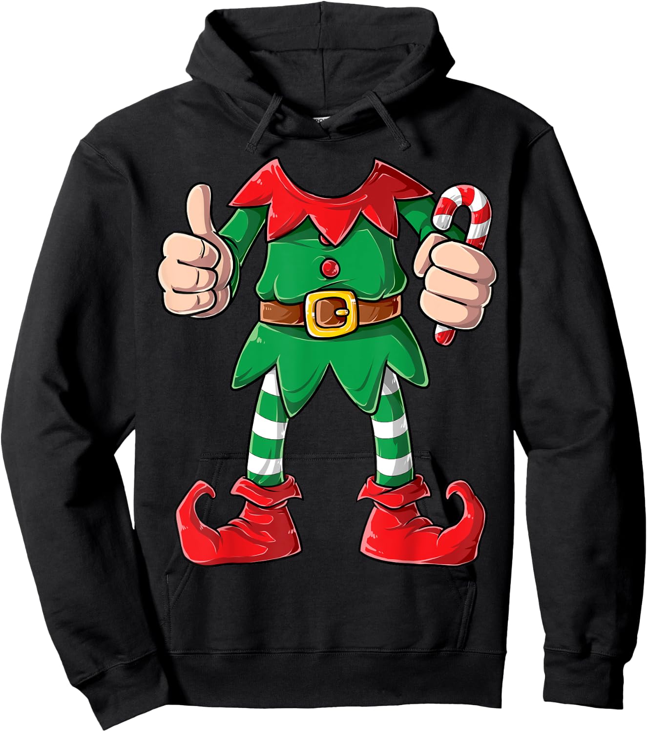 Elf Costume Christmas Elves Boys Girls Funny Xmas Holiday Hoodie - Hoodie | Black