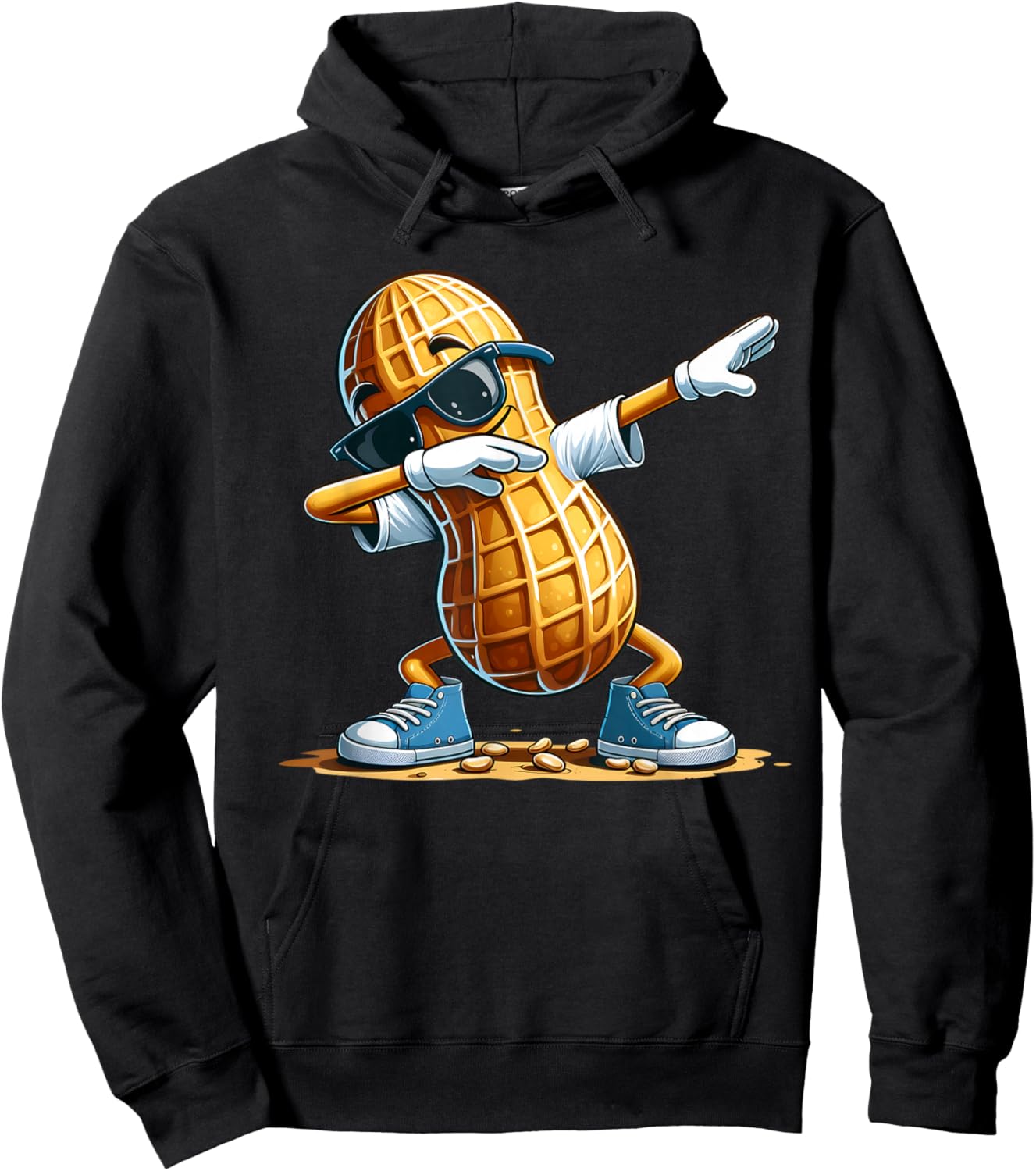 Funny Cool Dabbing Peanut Cartoon Character Dab Dance Nut Hoodie - Hoodie | Black