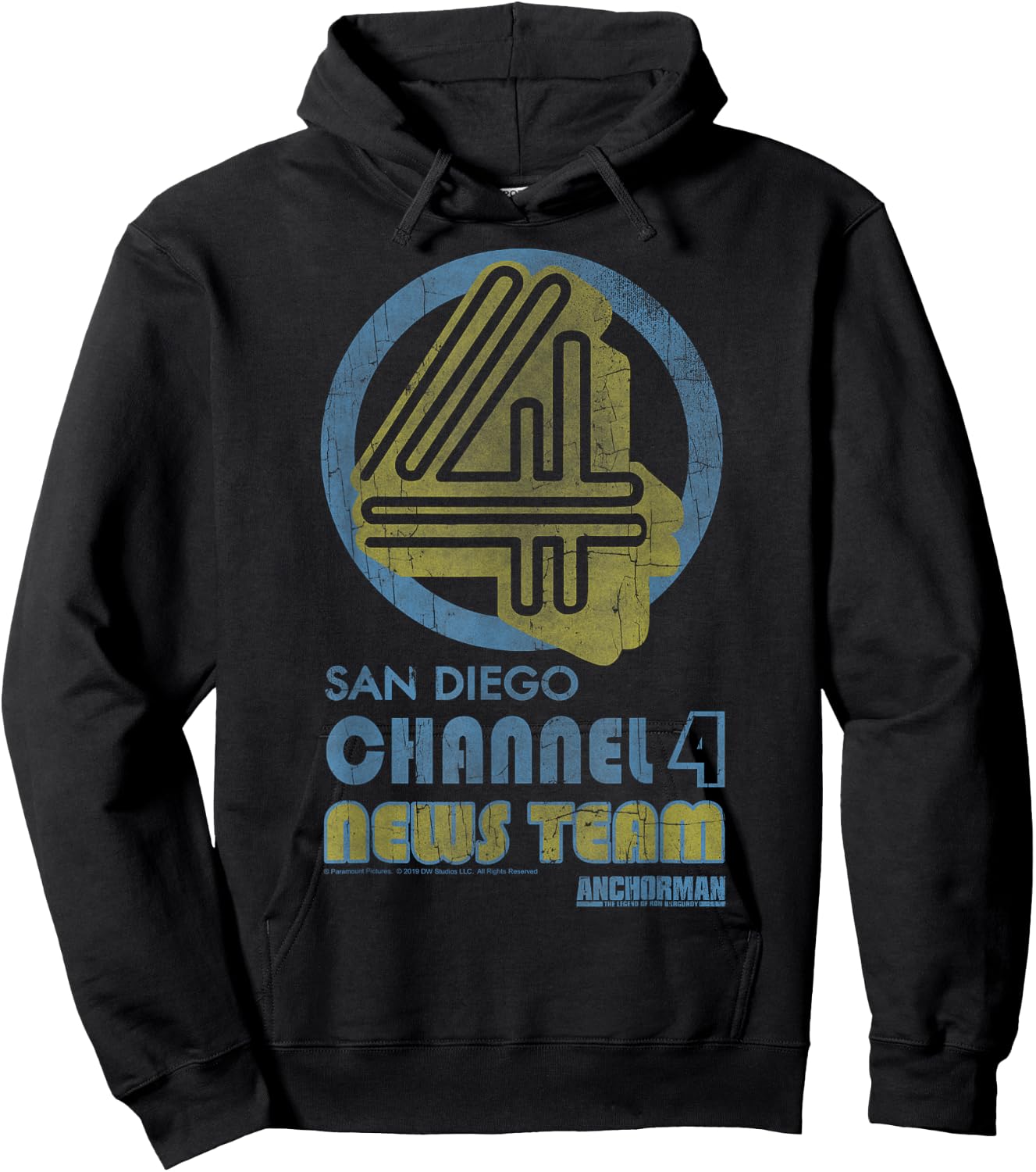 Anchorman San Diego Channel 4 News Team Logo Hoodie - Hoodie | Black