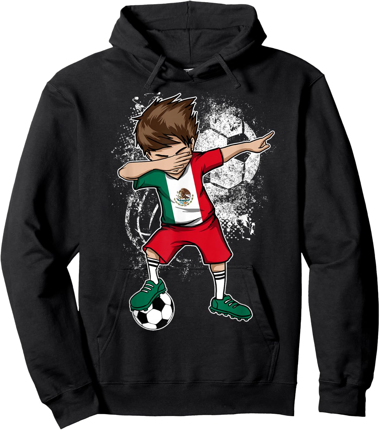 Dabbing Boy Mexico Soccer Shirt Jersey Mexican Football Hoodie - Hoodie | Black
