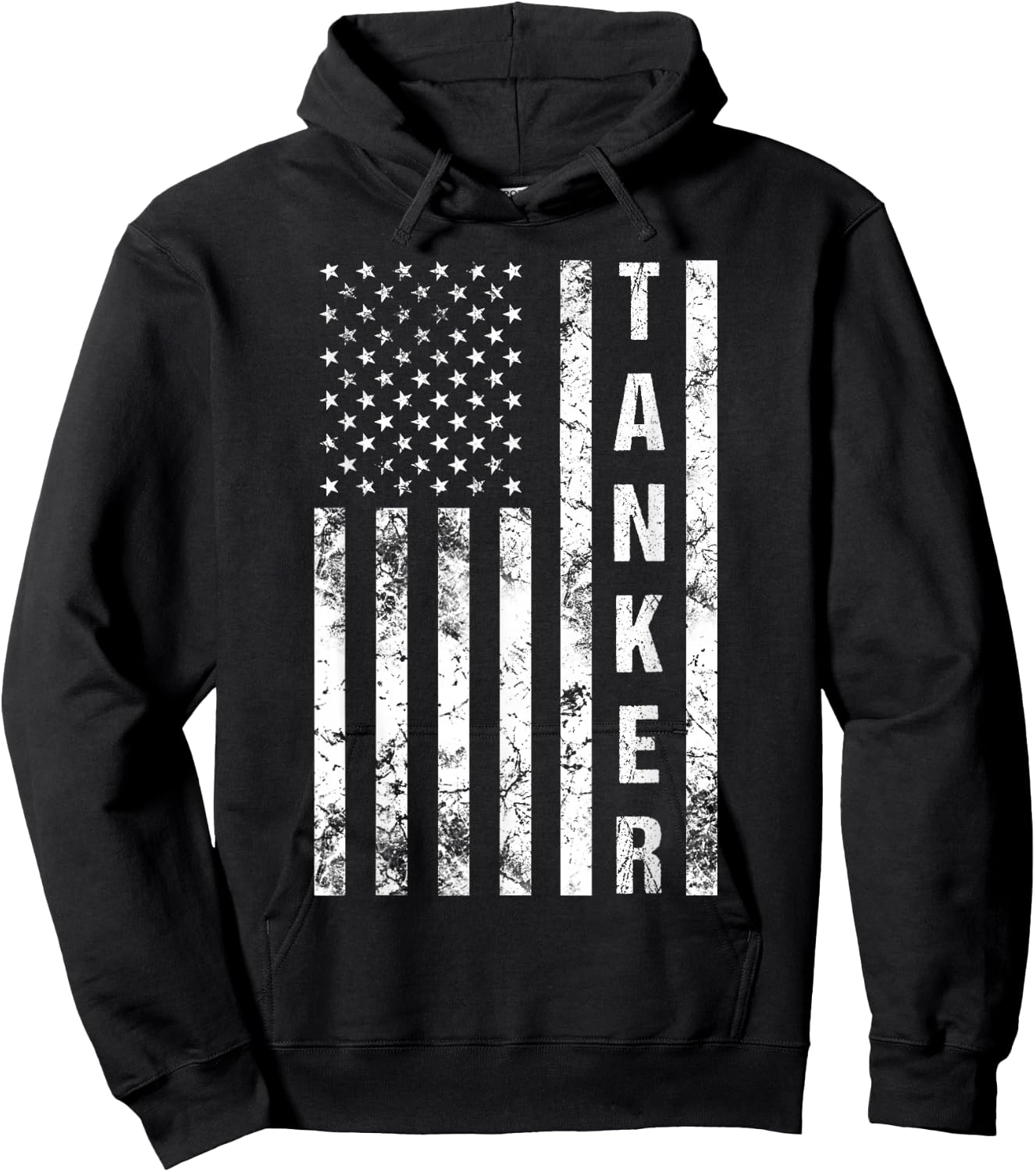 American Flag Army Tanker Hoodie - Hoodie | Black
