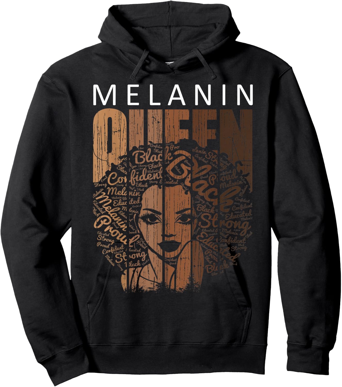 Juneteenth Shirts Women Melanin Queen African American Afro Hoodie - Hoodie | Black