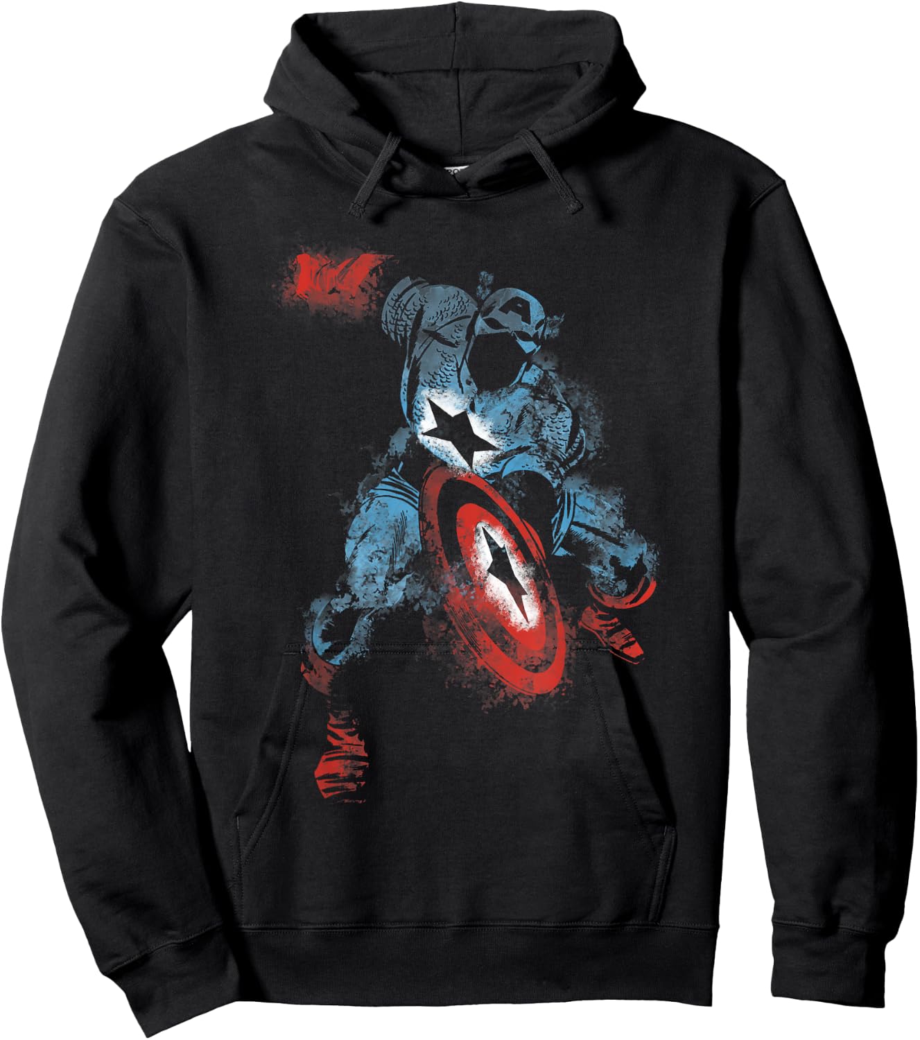 Marvel Captain America Watercolor Paint Graphic Hoodie - Hoodie | Black