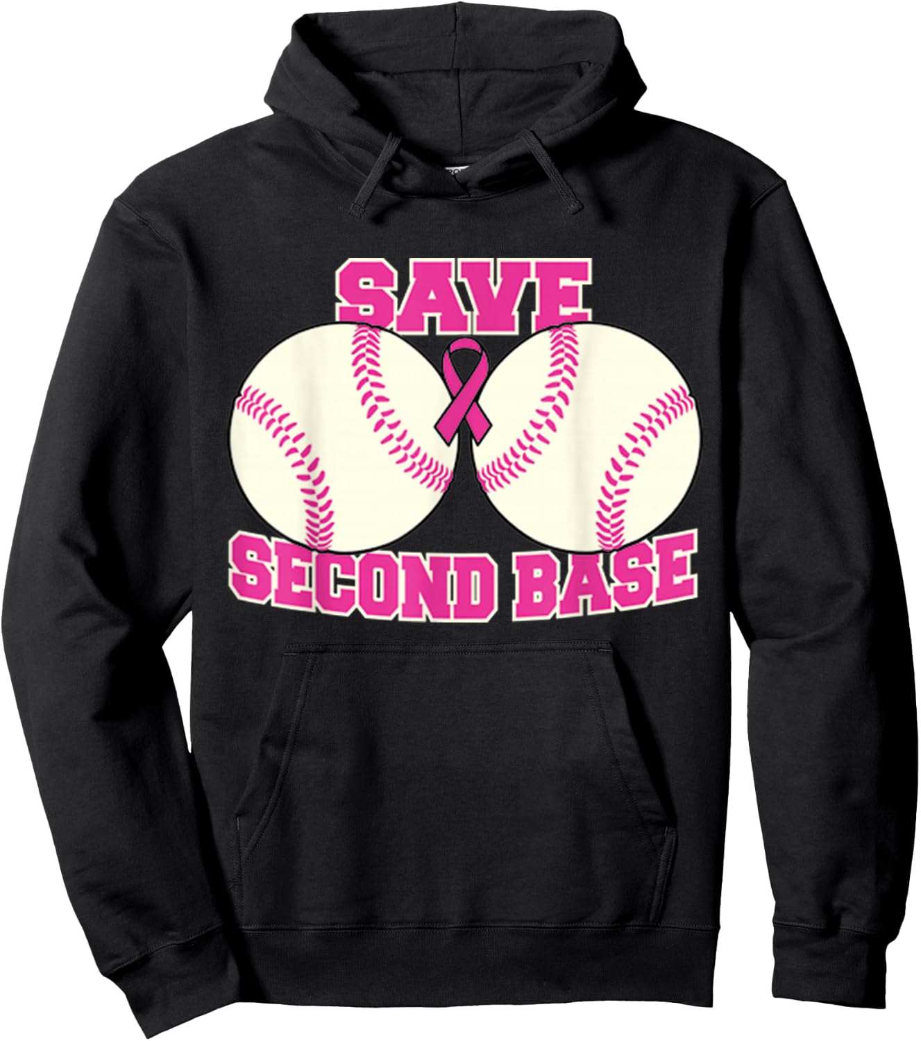 Save The Second Base Breast Cancer Survivor Hoodie - Hoodie | Black