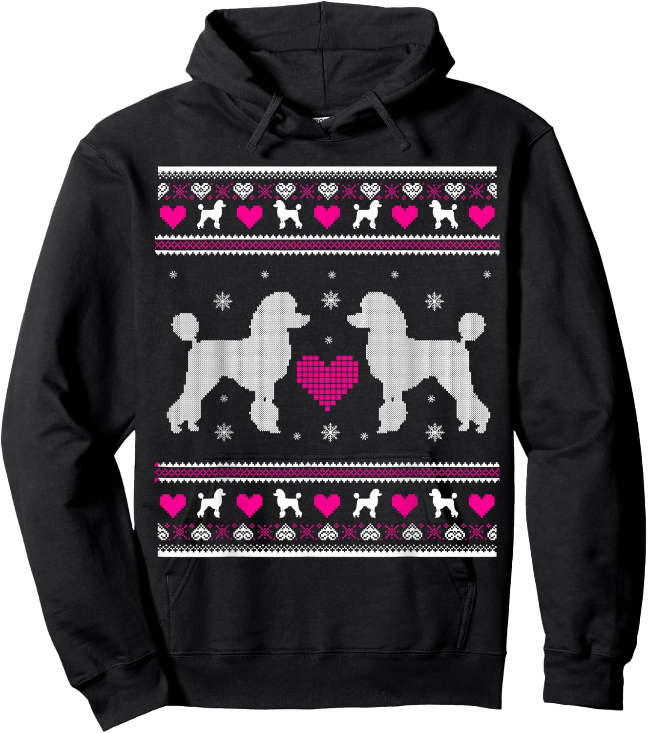 Poodle Ugly Christmas Shirt Gift T Shirt Hoodie - Hoodie | Black