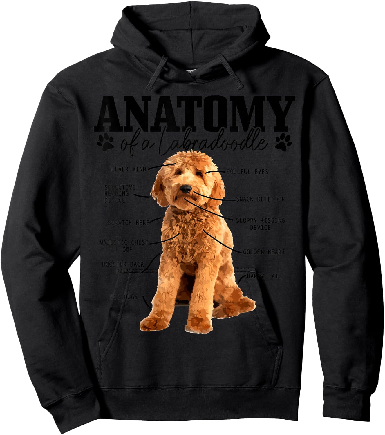 Labradoodle Anatomy Funny Cute Doodle Dog Mom Hoodie - Hoodie | Black