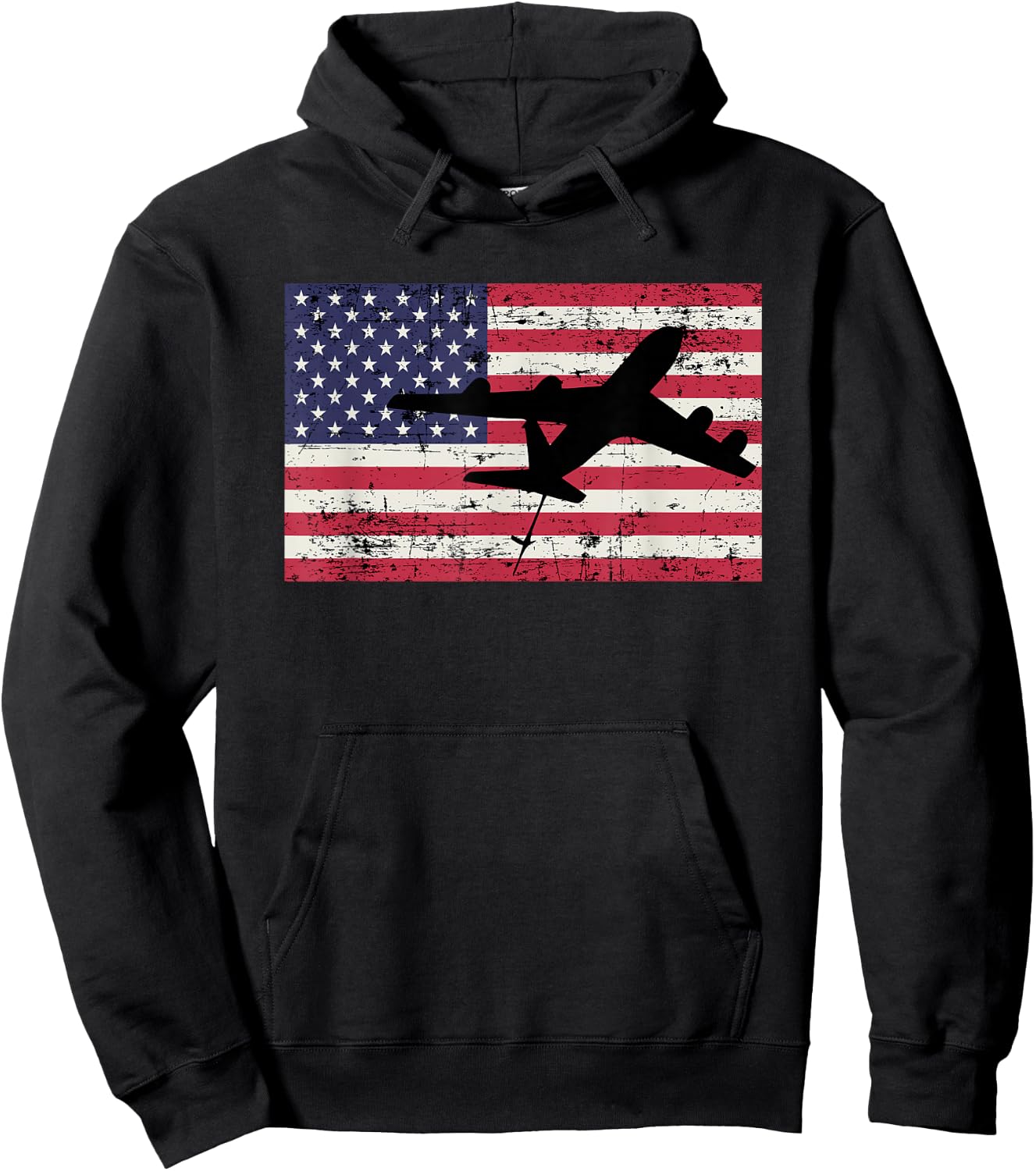 Patriotic KC-135 Stratotanker jet American flag Hoodie - Hoodie | Black