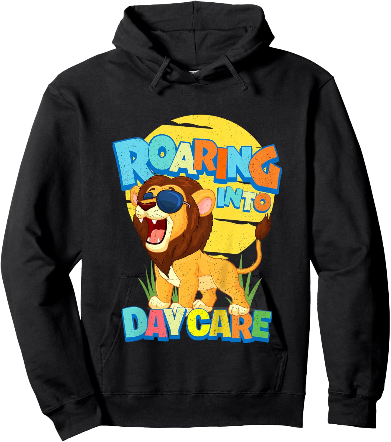 First Day of Daycare School Toddler Lion Safari Jungle Gifts Hoodie - Hoodie | Black