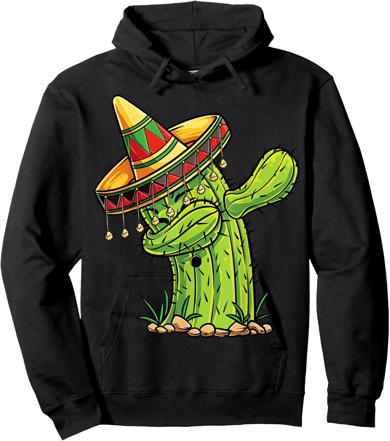 Dabbing Cactus Cinco de Mayo Boys Girls Men Women Mexican Hoodie - Hoodie | Black