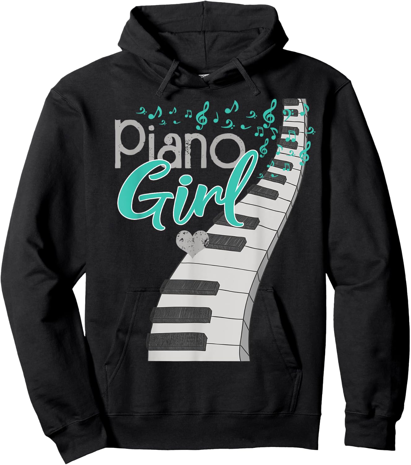Piano Player Lover Kids Pianist Girls Piano Music Hoodie - Hoodie | Black